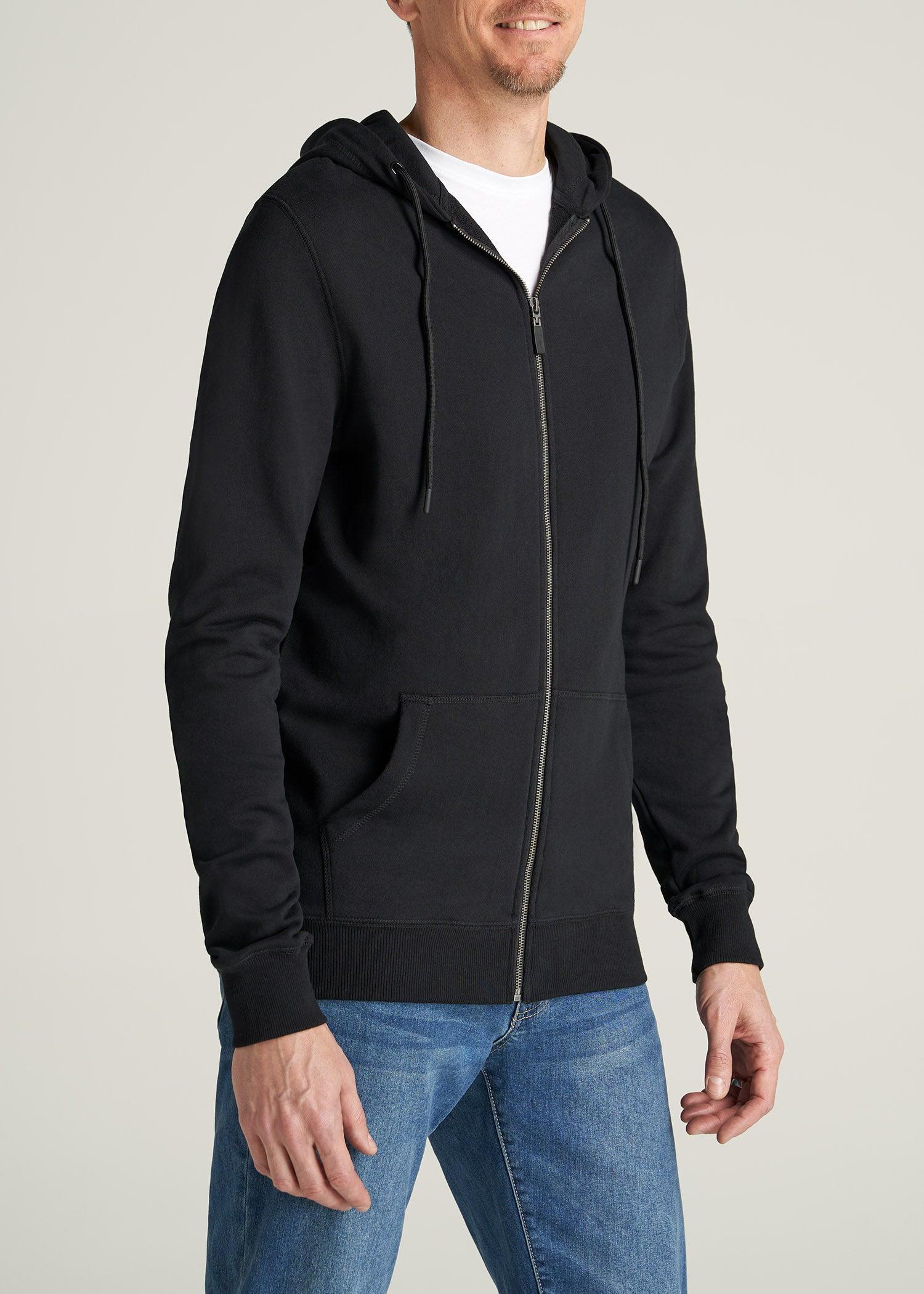 Wearever French Terry Full-Zip Men's Tall Hoodie in Black Product Image