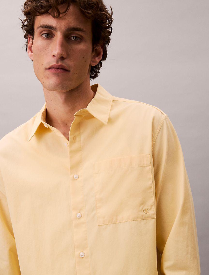 Cotton Poplin Relaxed Button-Down Shirt  Product Image