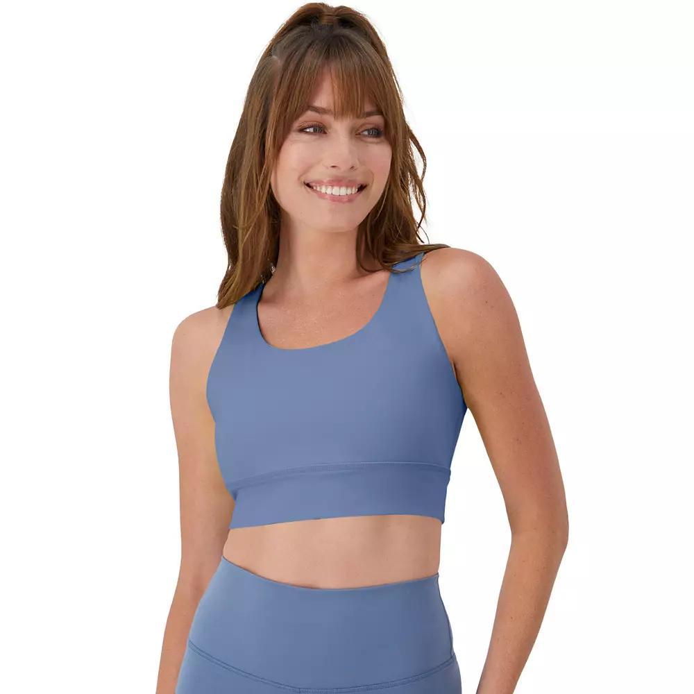 Women's Hanes Moves™ Racerback Crop Bralette SP121, Size: Large, Blue Dive Product Image