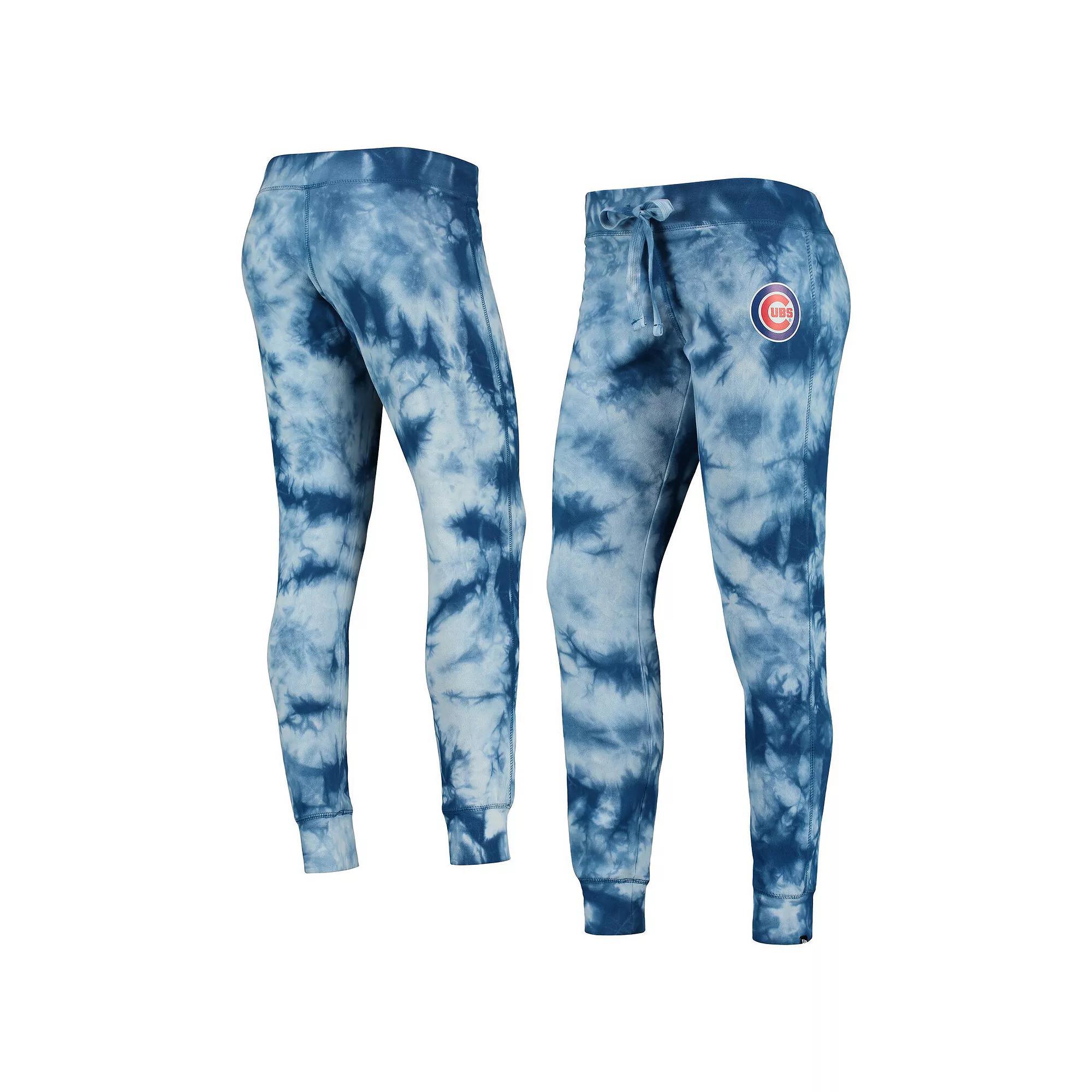 Women's New Era Royal Chicago Cubs Tie-Dye Jogger Pants, Size: 2XL, Blue Product Image