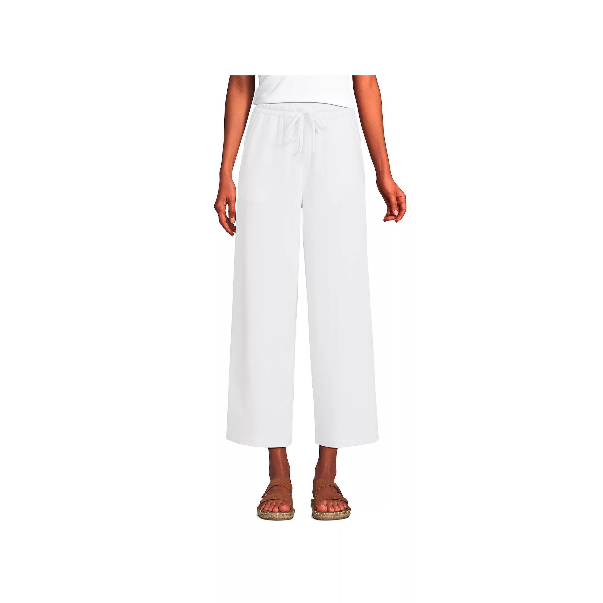 Petite Lands' End Sport Pull-On Drawstring Wide Leg Crop Pants, Women's, Size: XS Petite, Radiant Blue Product Image