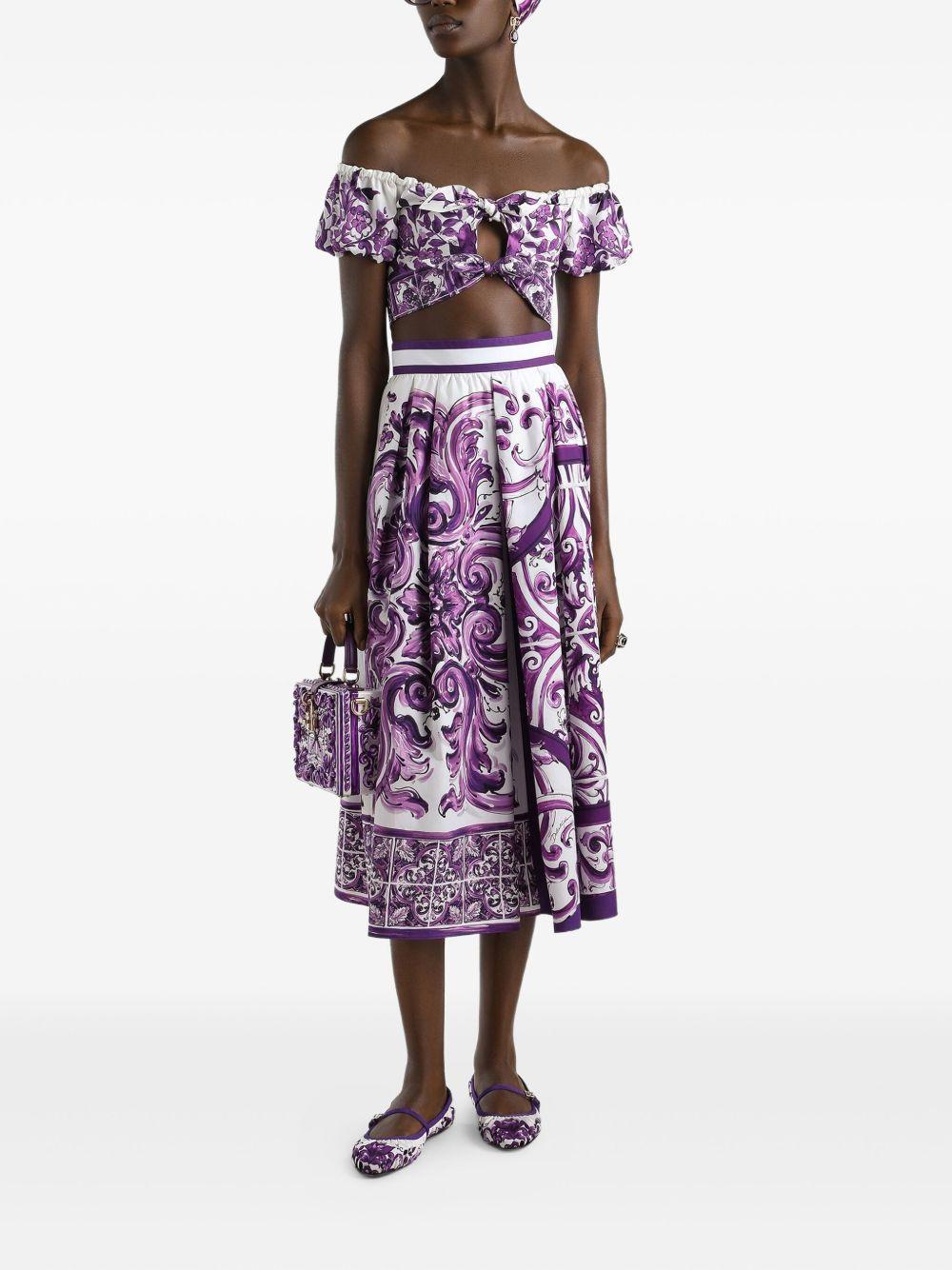 Majolica-print midi skirt Product Image