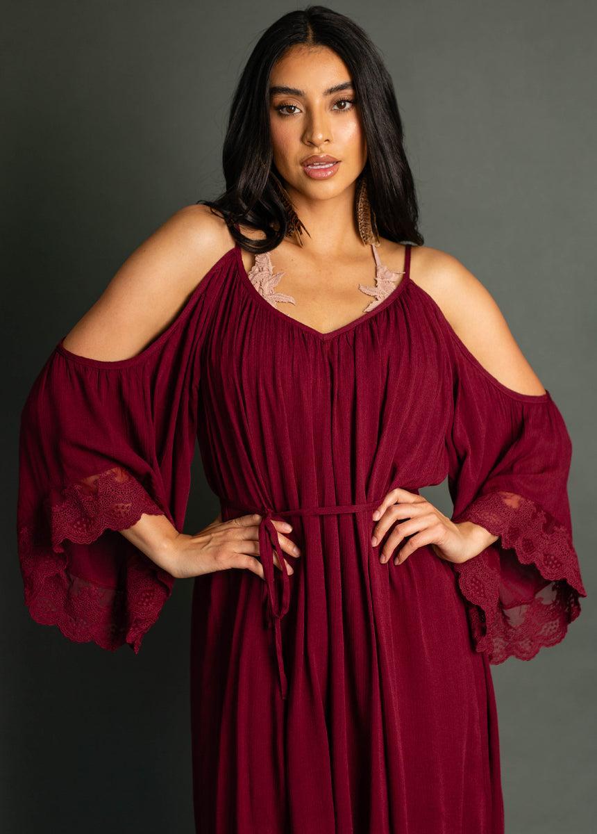 Dela Dress in Oxblood Female Product Image