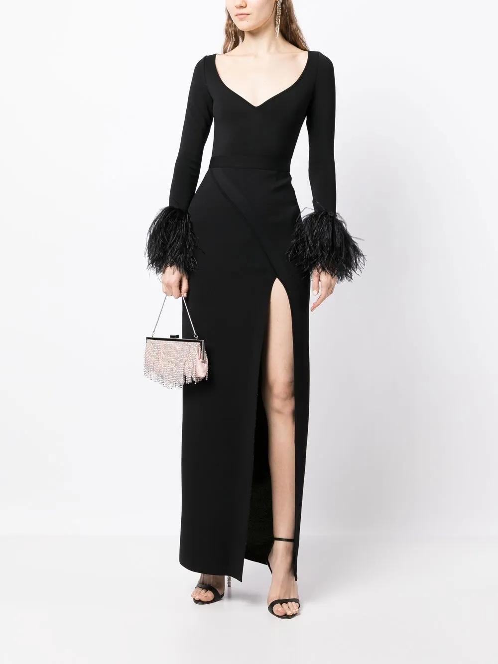 feather-trim gown Product Image