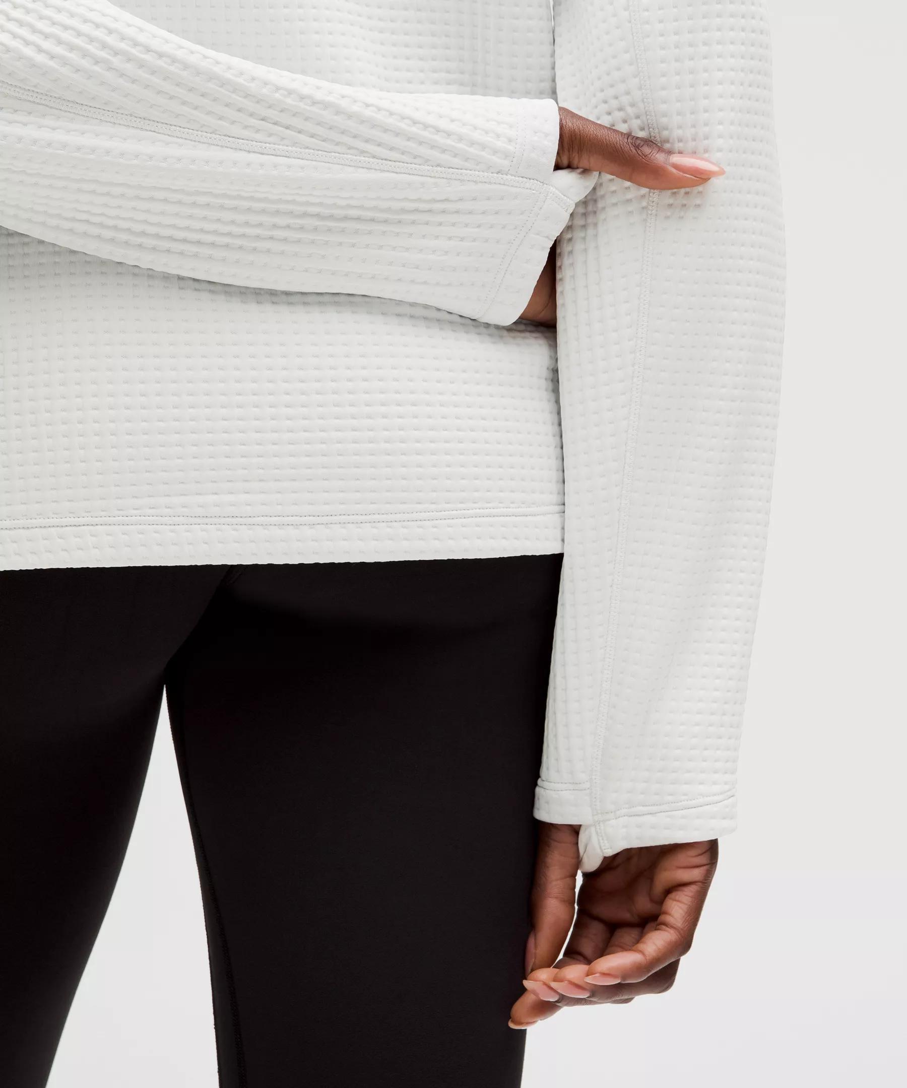 Waffle-Knit Funnel-Neck Long-Sleeve Shirt Product Image