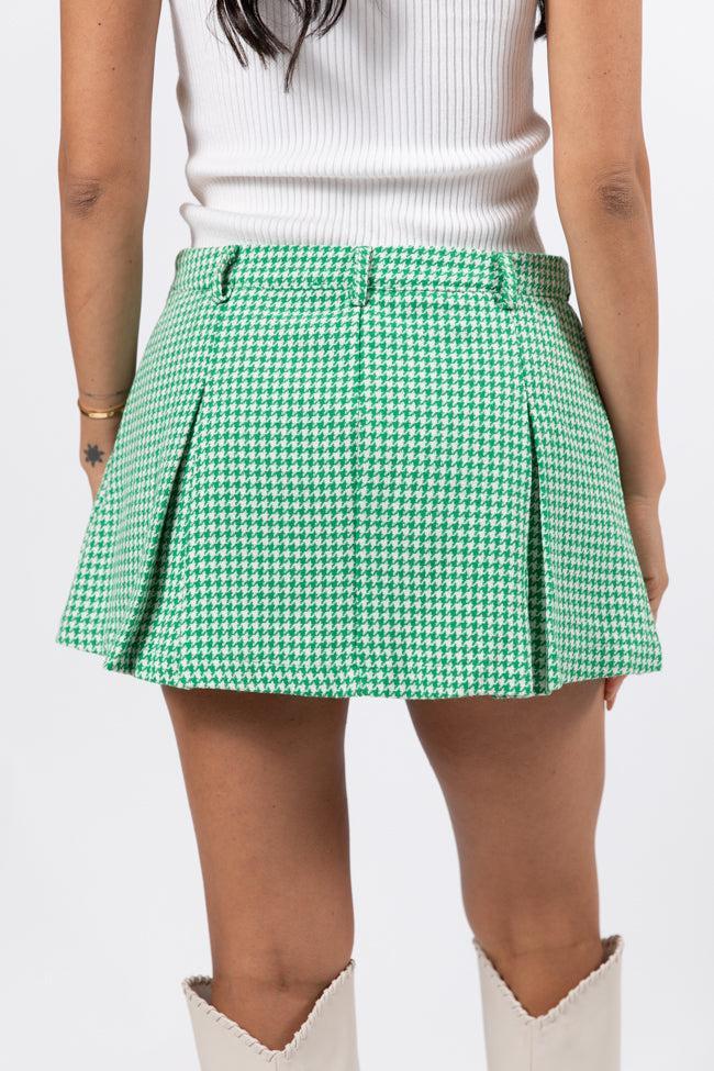What's The Latest Green Plaid Pleated Skort FINAL SALE Product Image