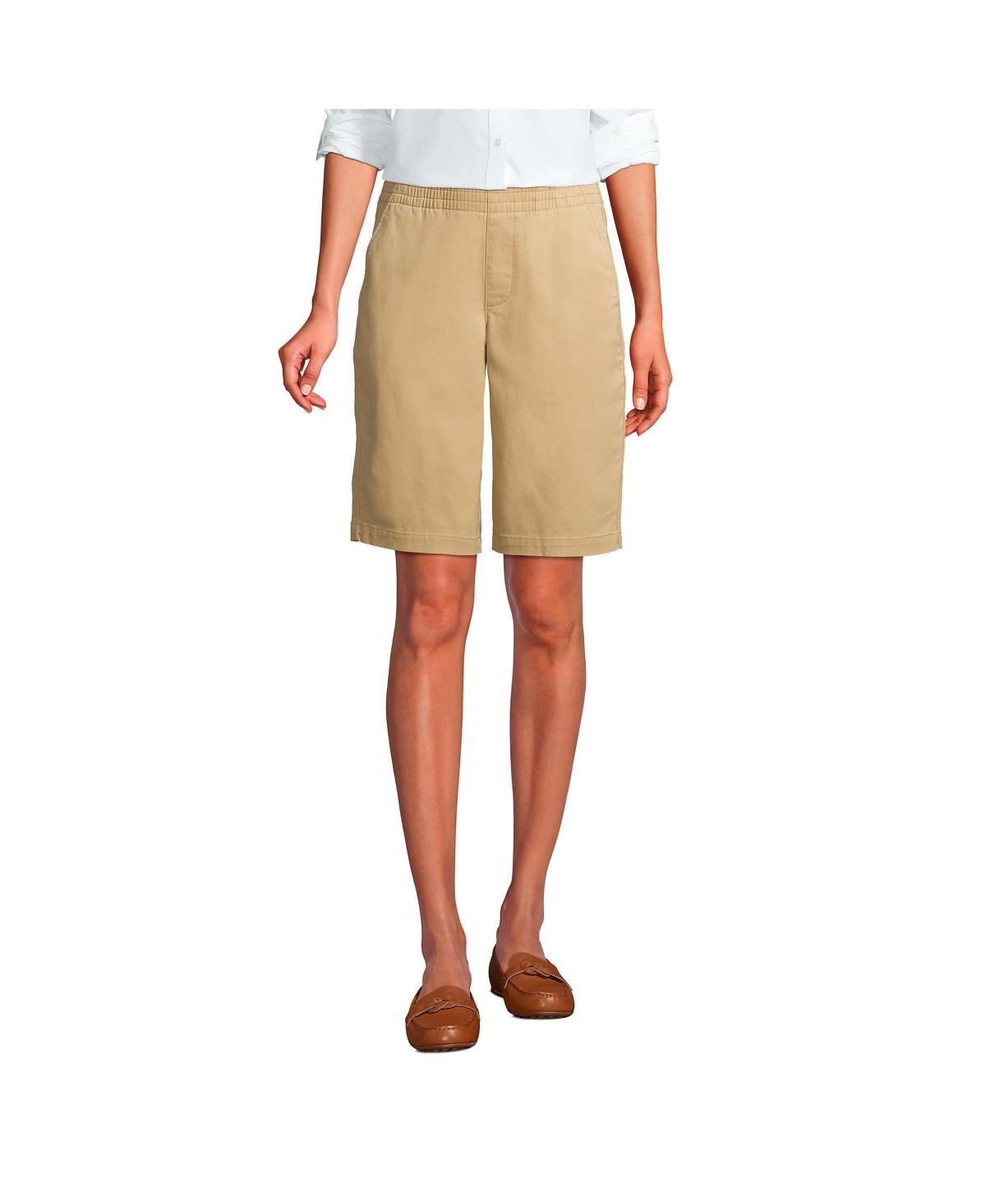 Women's Lands' End Pull-On Long Chino Bermuda Shorts, Size: 2, Evening  Chambray Product Image