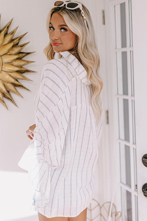 Sea Breeze Oversized Button Up in White Product Image