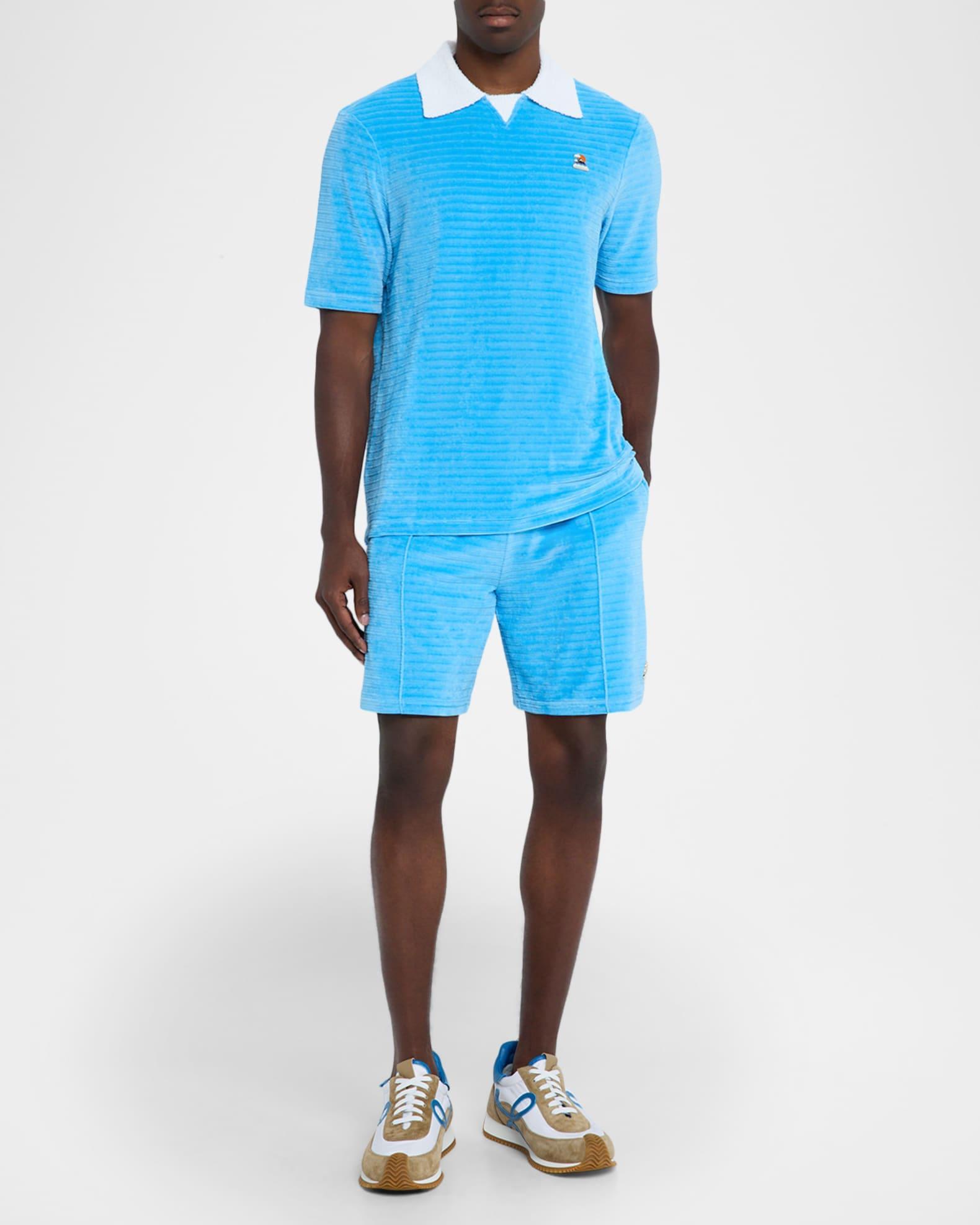Men's Velour Pintuck-Pleated Drawstring Shorts Product Image