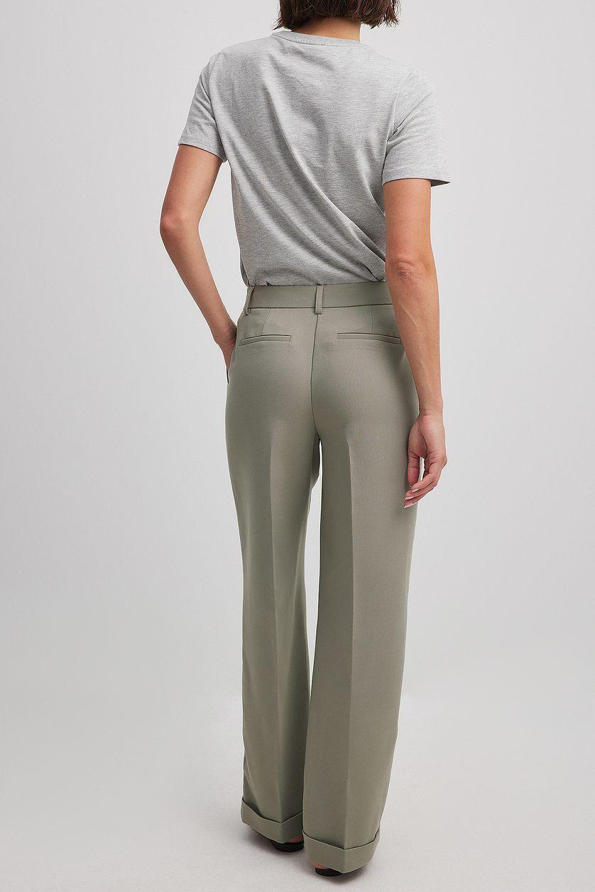 Fold Up Mid Waist Pants Product Image