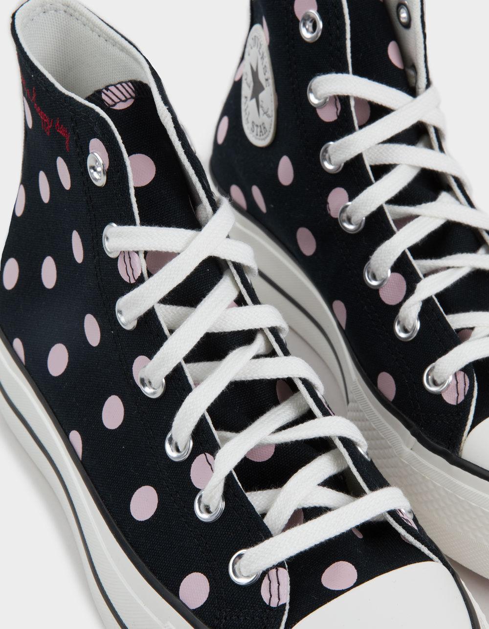 CONVERSE Chuck Taylor All Star Lift Womens Platform Polka Dot Shoes Product Image