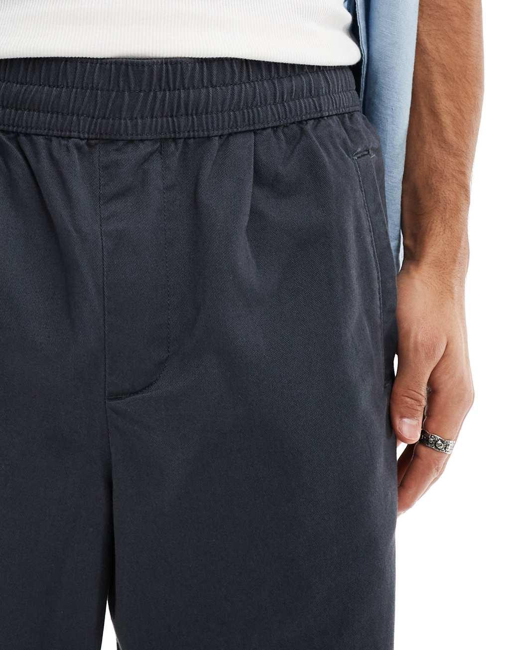ASOS DESIGN baggy fit pull on pants in charcoal  Product Image