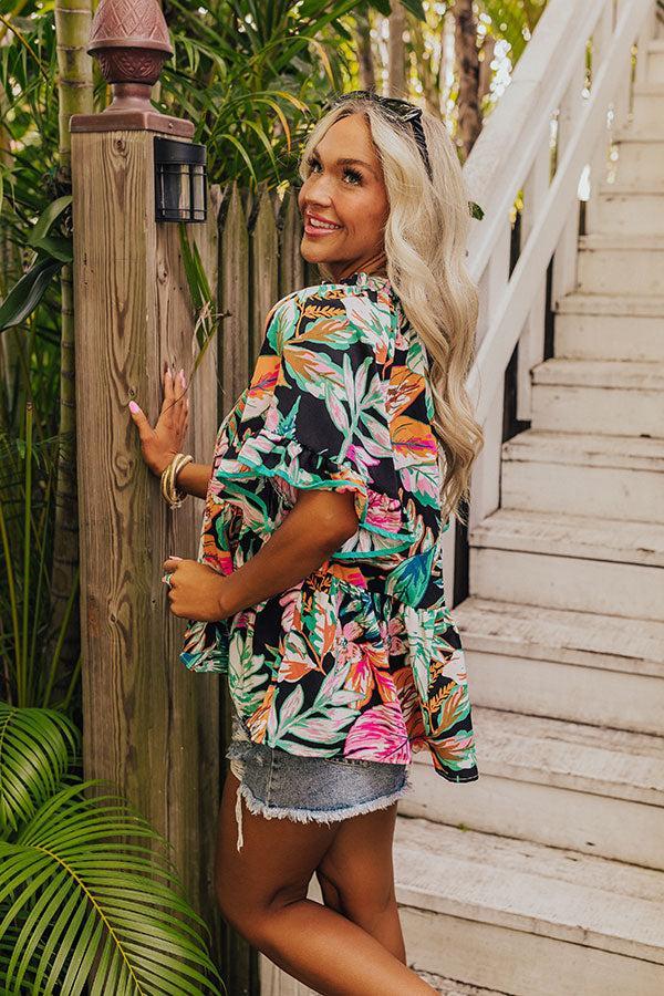 Tropical Treasures Shift Top in Black Product Image
