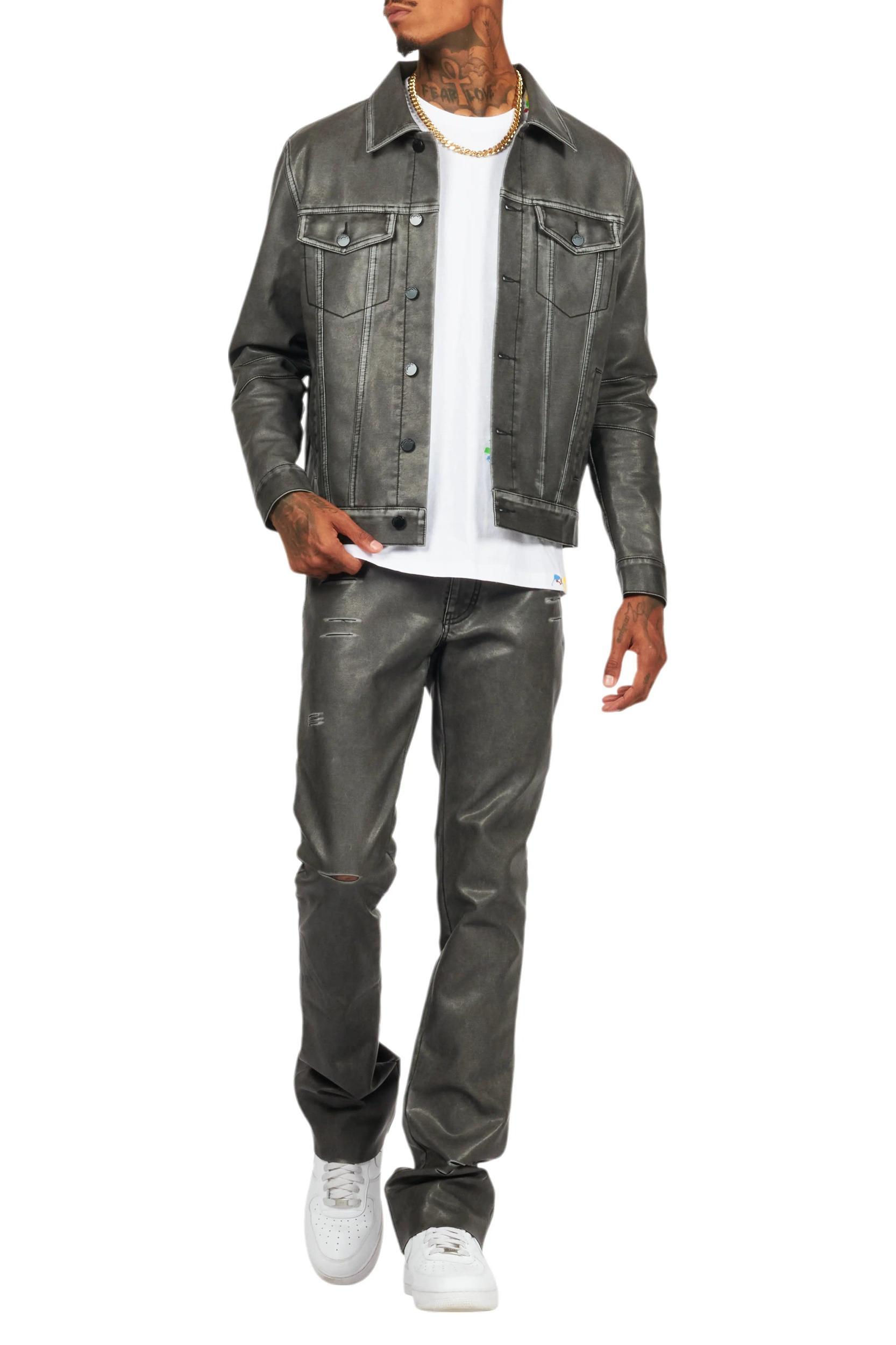 Deco Black PU Jacket Male Product Image