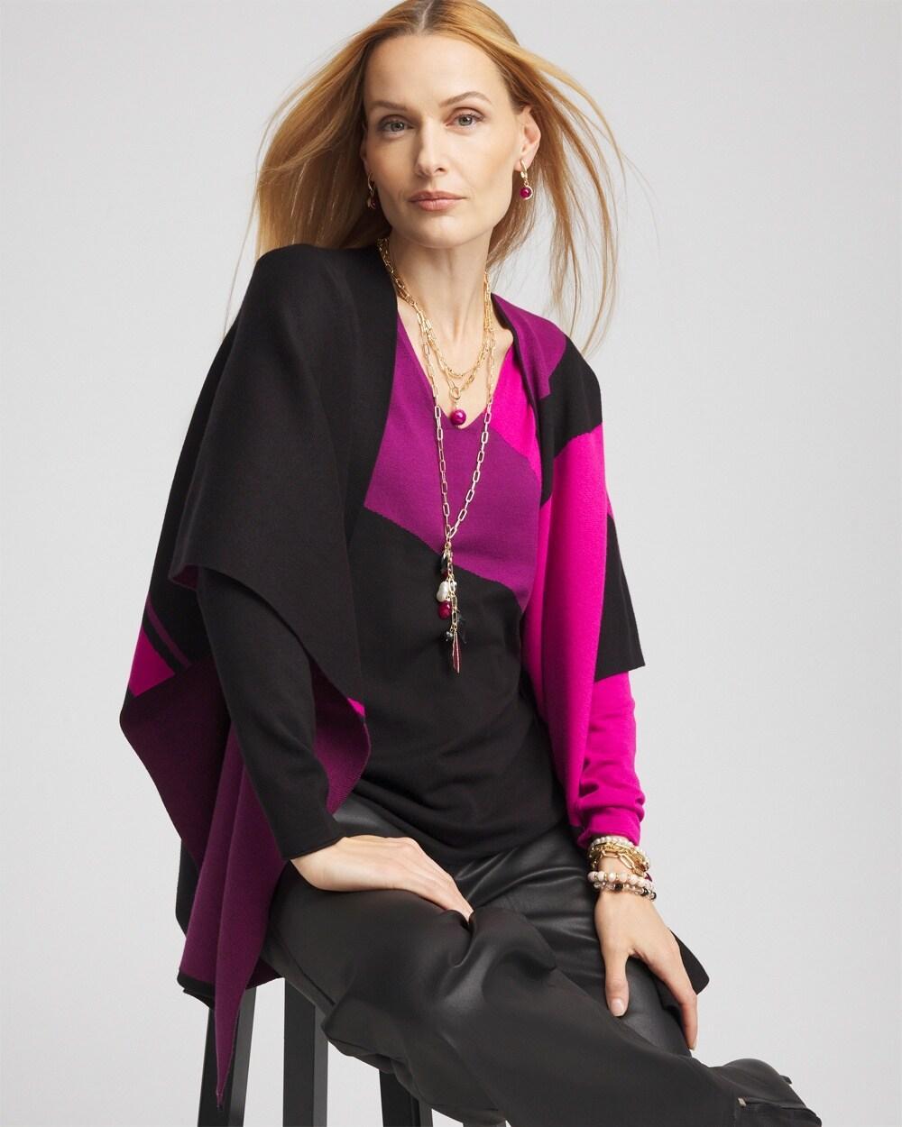 Colorblock V-neck Pullover Sweater Product Image