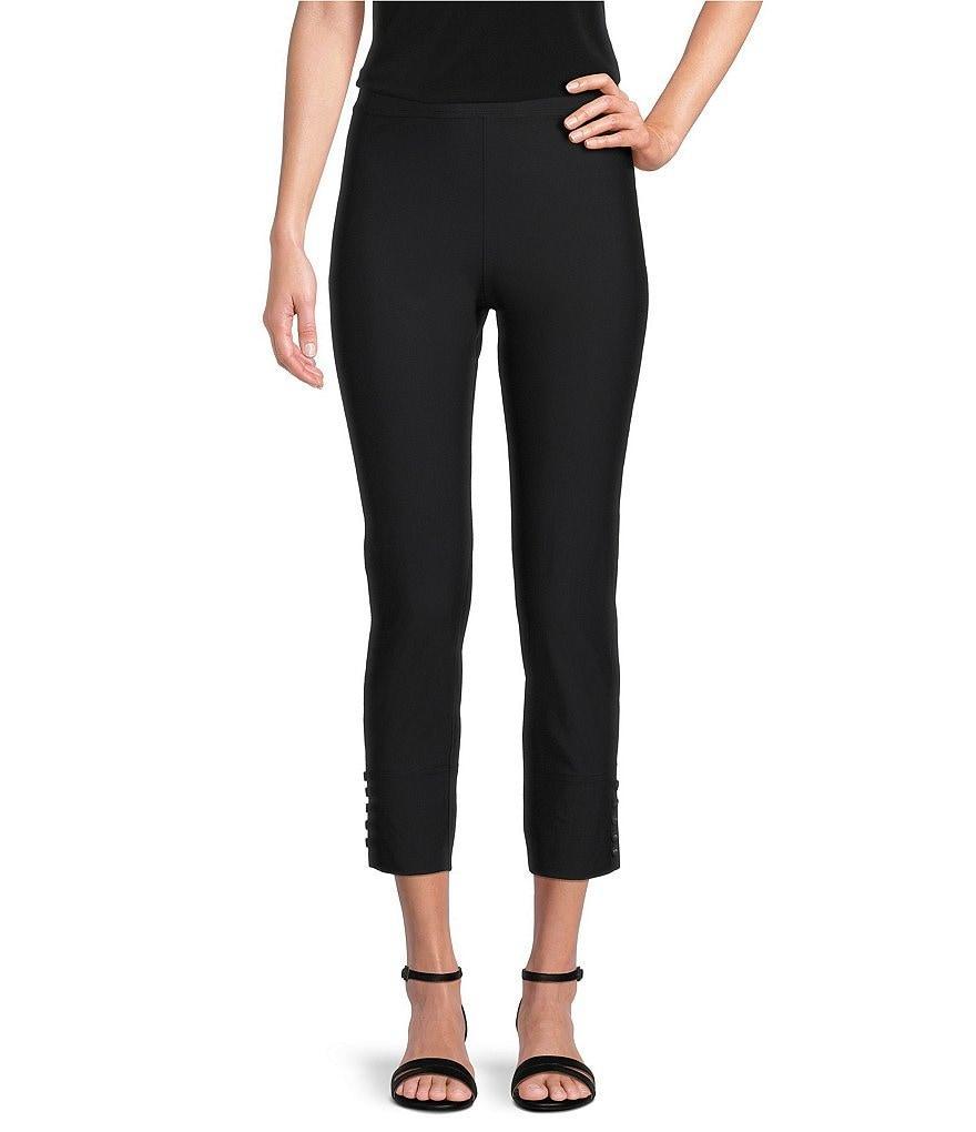 IC Collection Slim Stretch Knit Cropped Pants Product Image