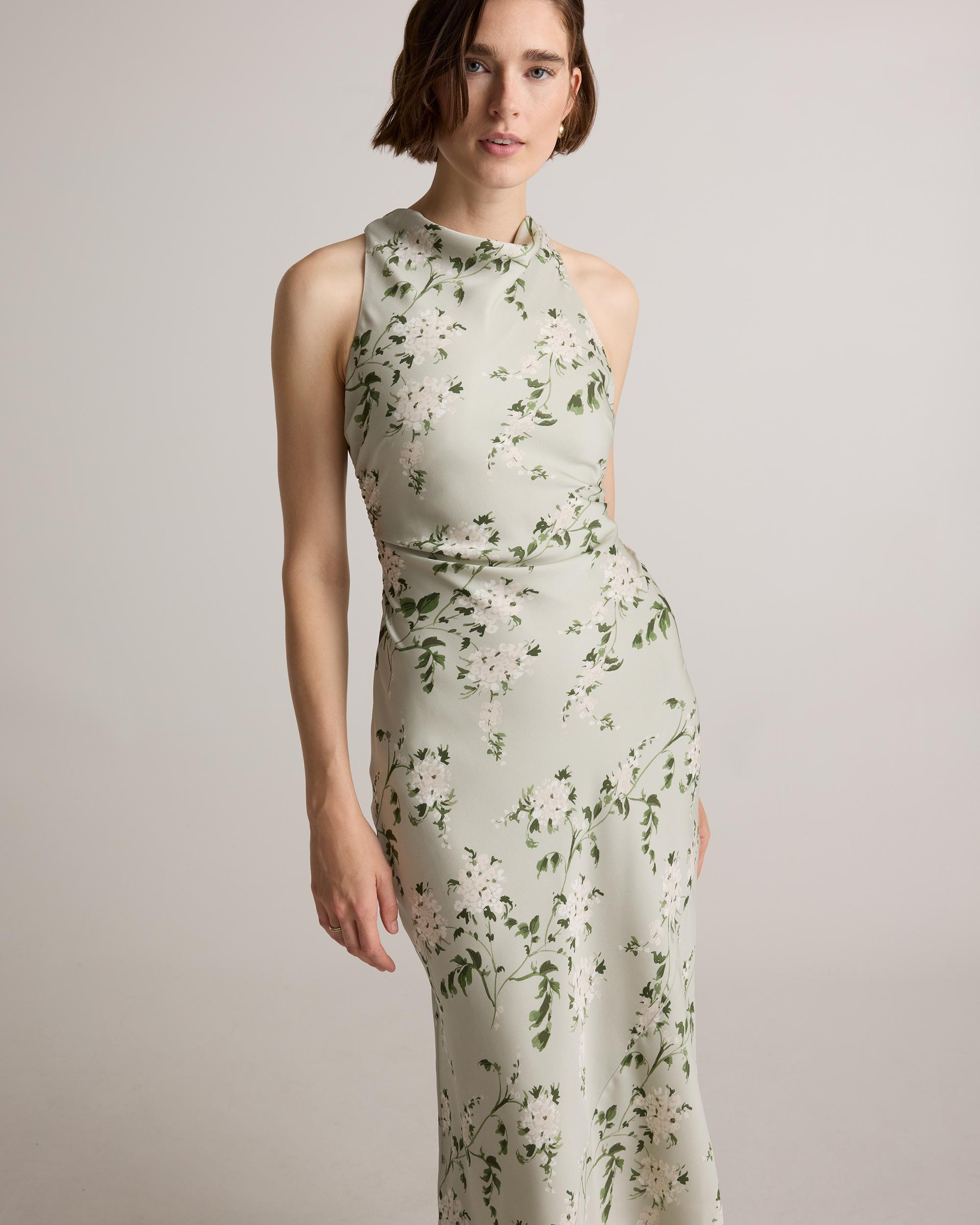 Quince | Women's Washable Stretch Silk High Neck Midi Dress Size XS, Mulberry Silk Product Image