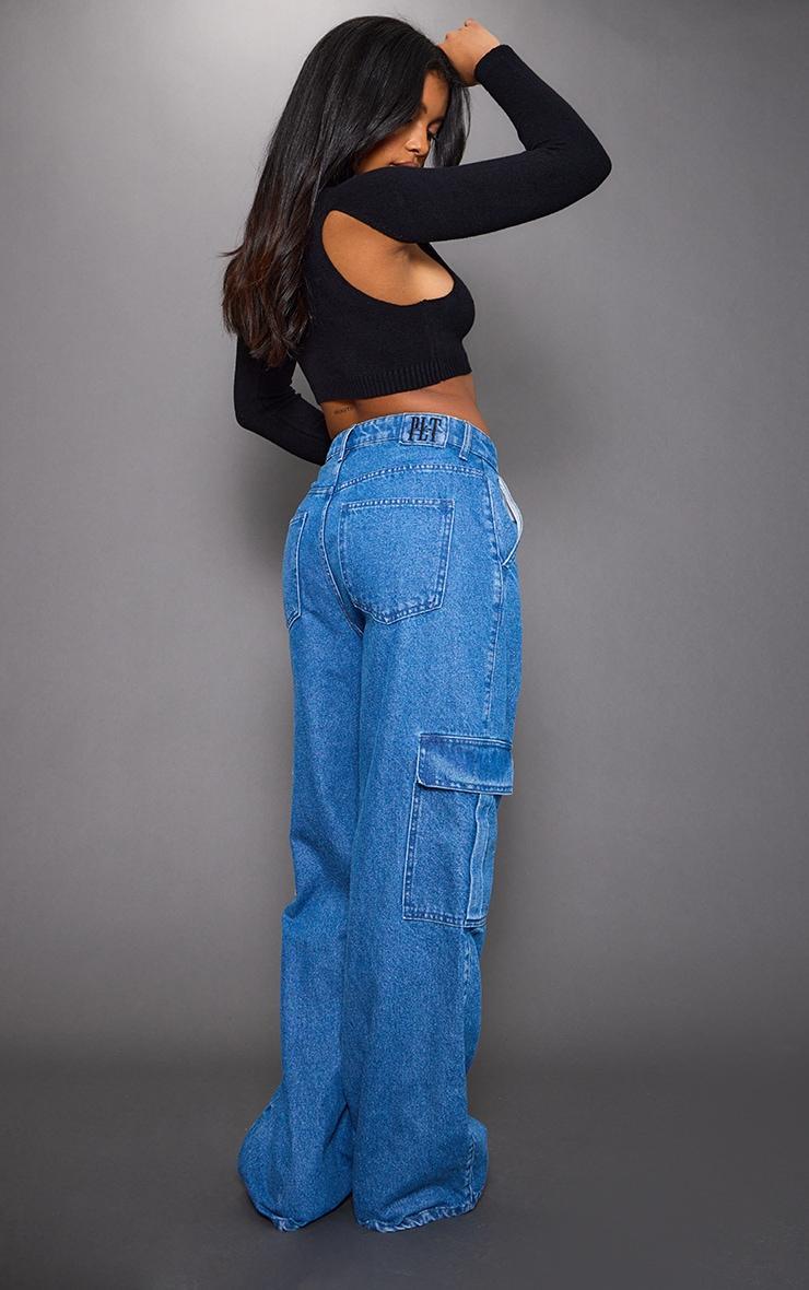  Black Soft Knit Cut Out Crop Sweater Product Image