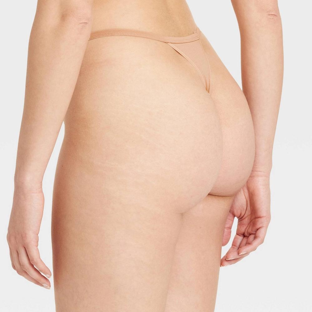 Women's Cotton Blend String Thong Underwear - Auden™ Pearl Tan Product Image