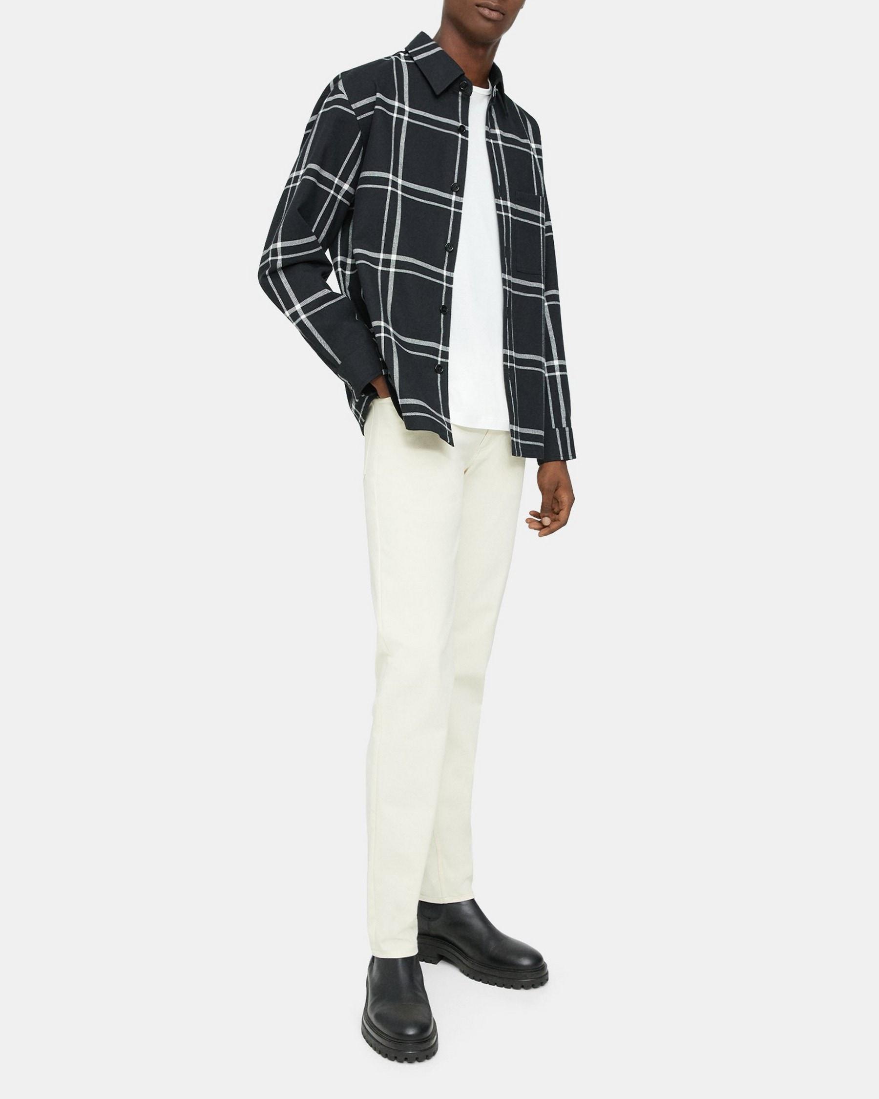 Shirt Jacket in Windowpane Cotton-Blend Product Image