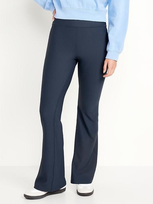 Extra High-Waisted PowerSoft Rib Flare Leggings Product Image
