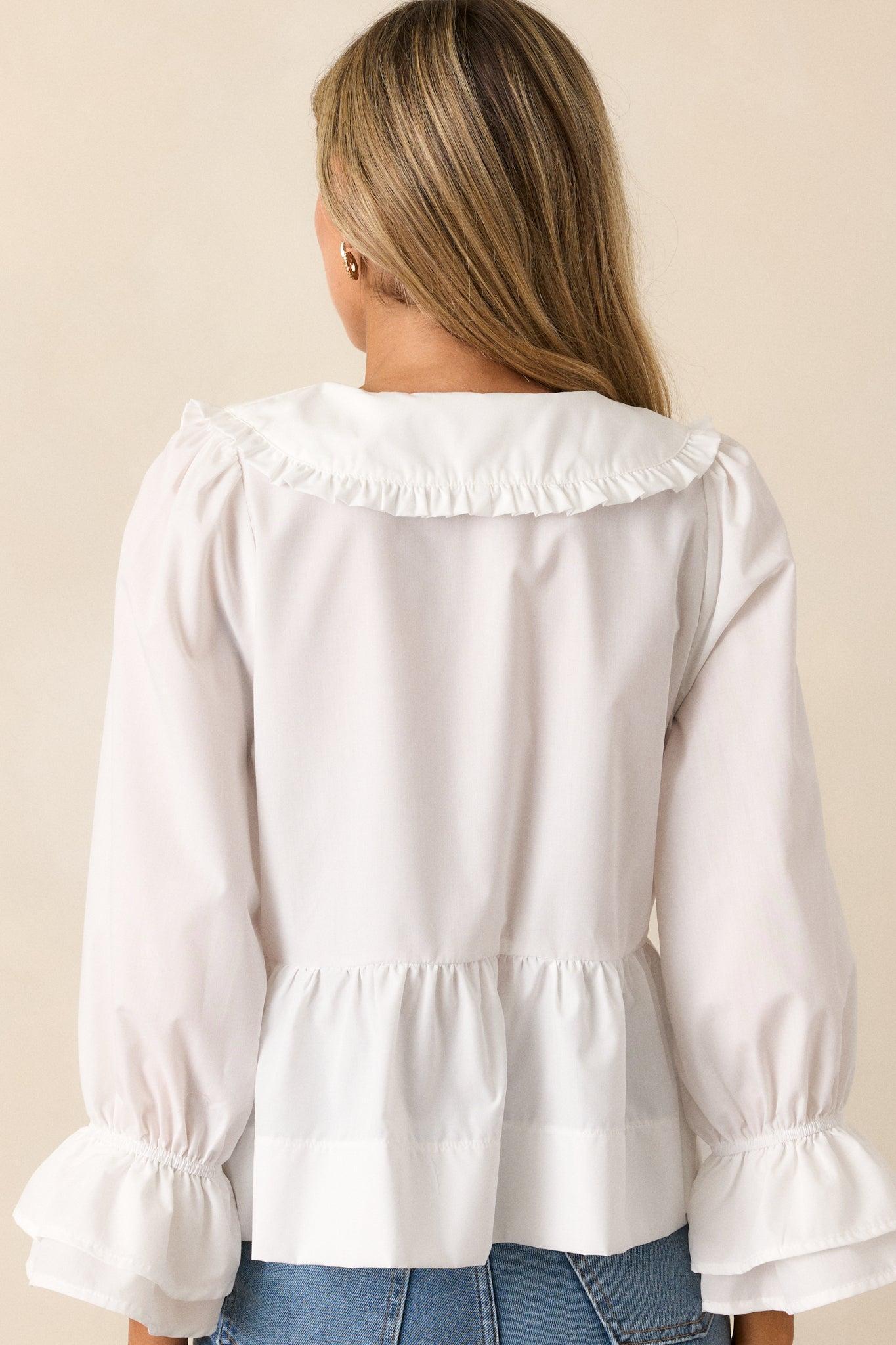 Calm Reflections Cotton Ivory Blouse Product Image