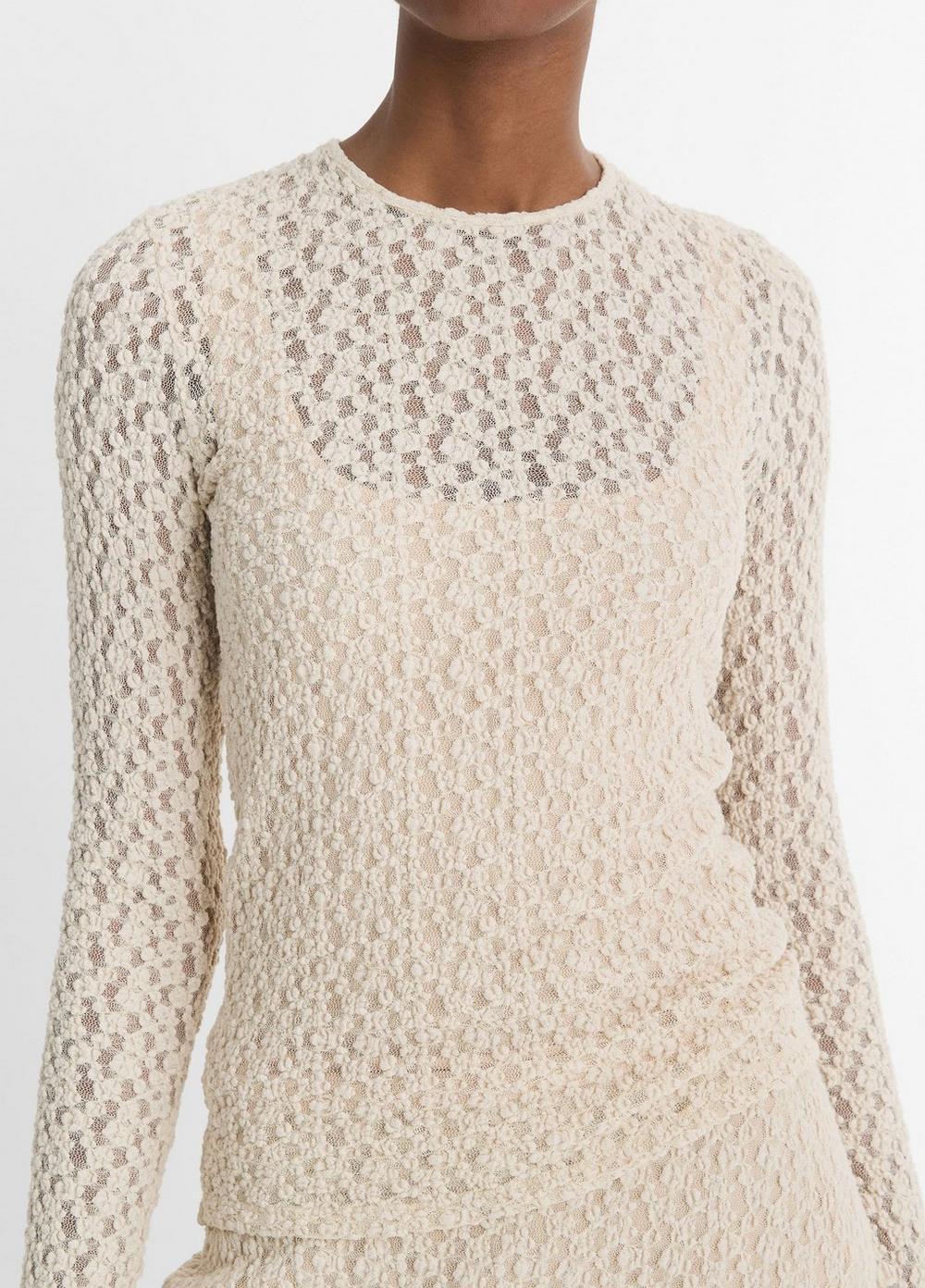 Womens Floral Smocked Long-Sleeve Top, White Sand, Size M Vince Product Image