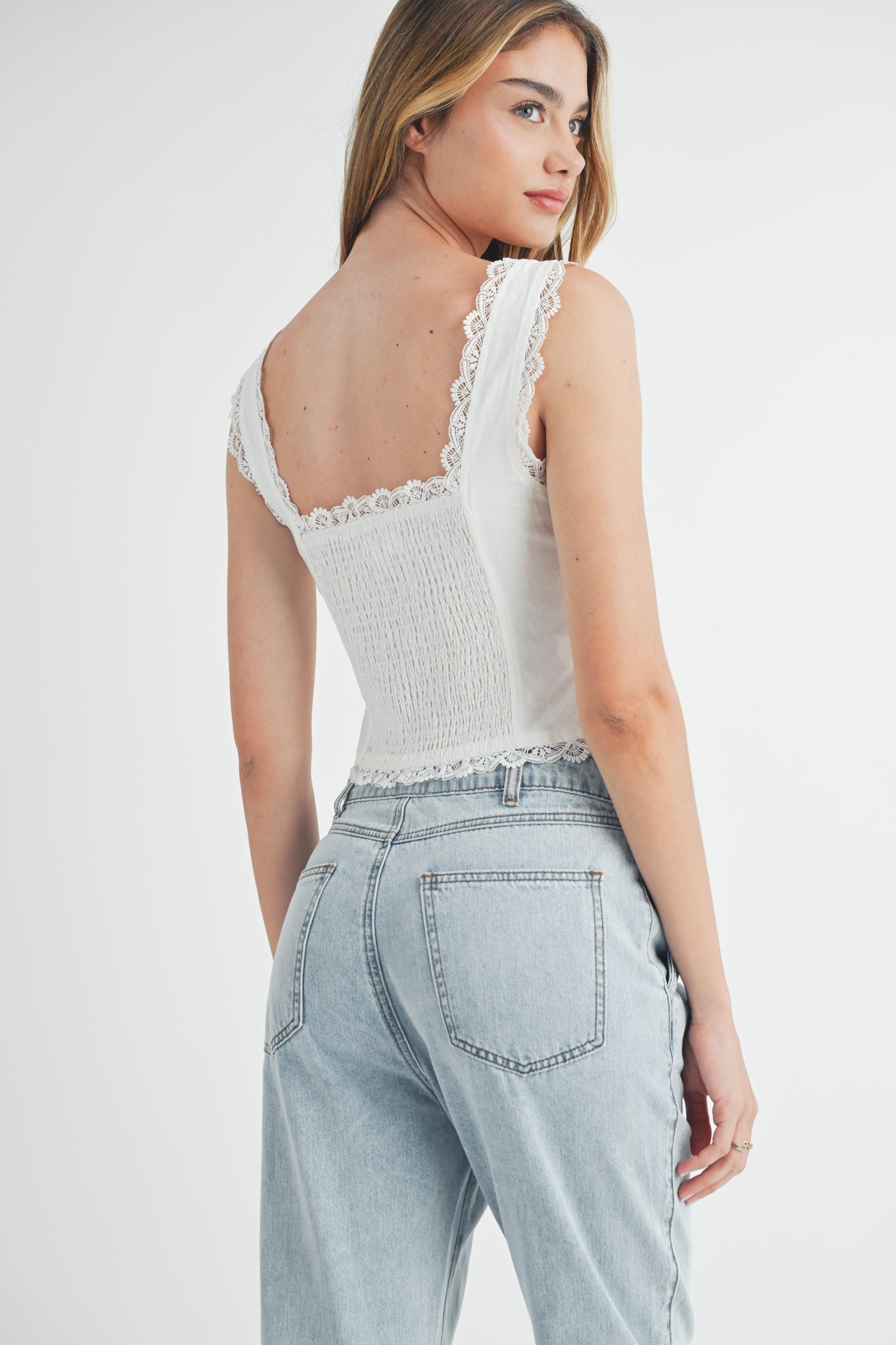 Pleated Detail Denim Jeans Product Image