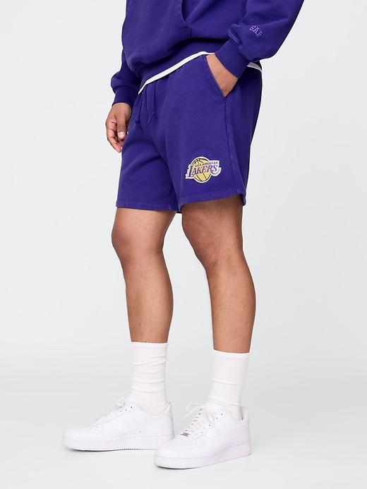 NBA Los Angeles Lakers Logo Heavyweight Sweat Shorts Product Image