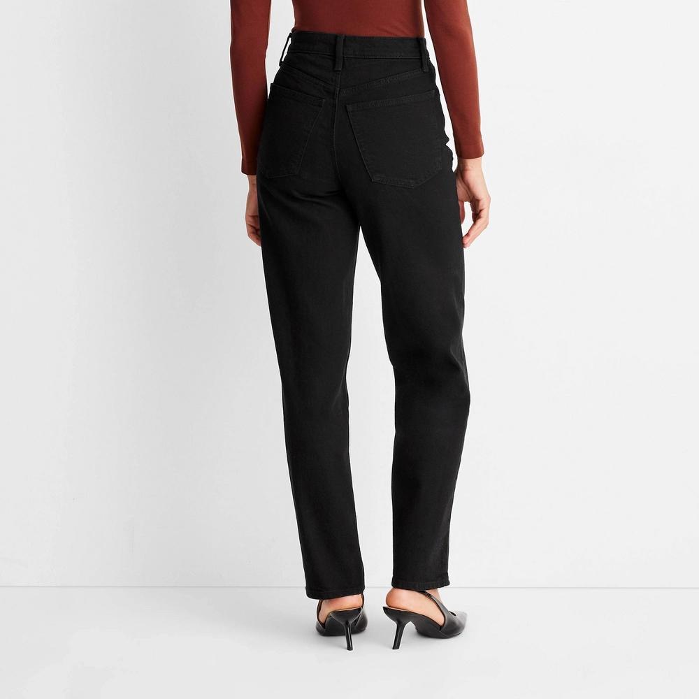 Womens High-Rise Straight Ankle Jeans - Universal Thread Black 0 Product Image