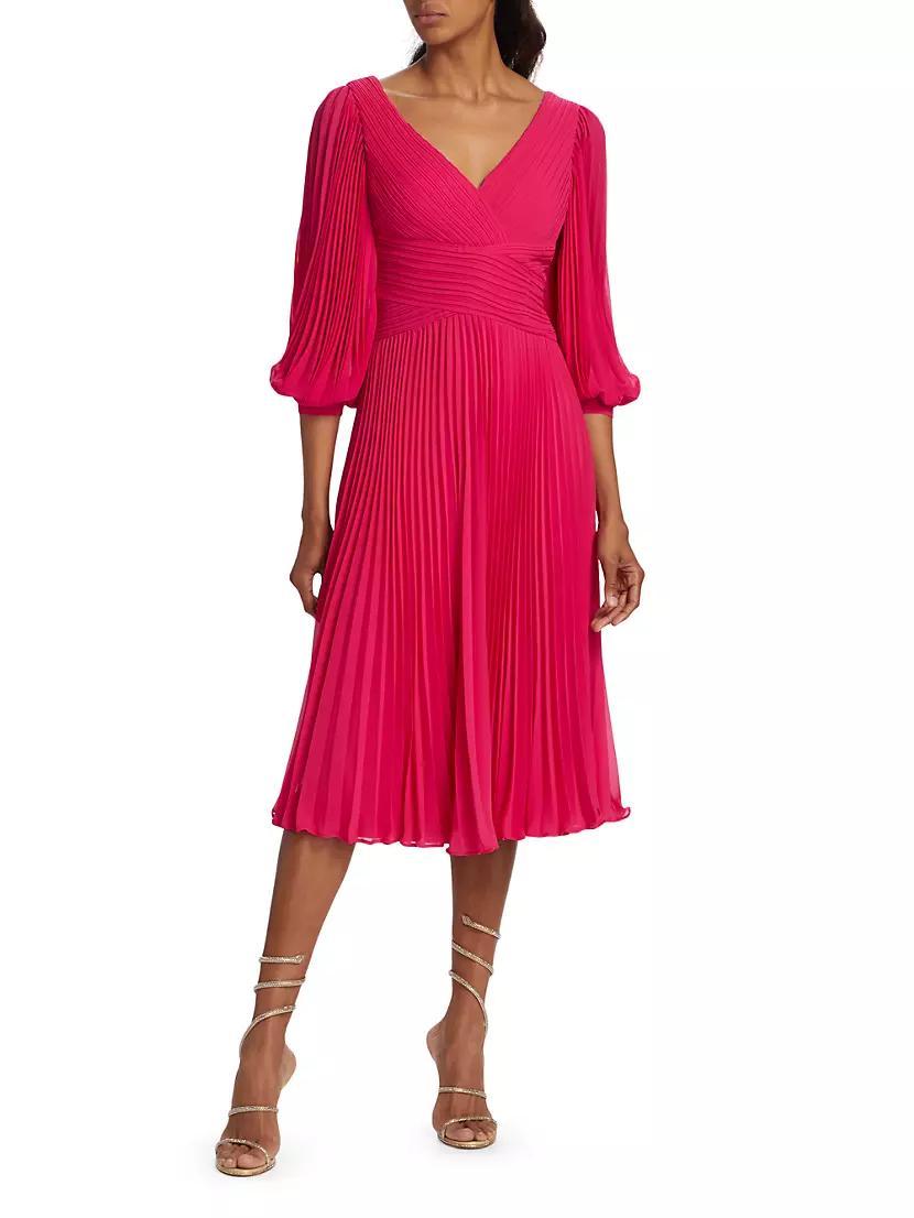 Pleated Cocktail Midi-Dress Product Image