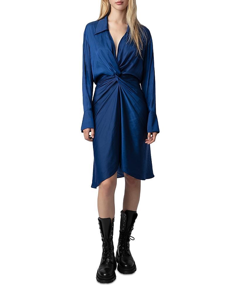 Zadig & Voltaire Rozo Twist Front Satin Dress Product Image