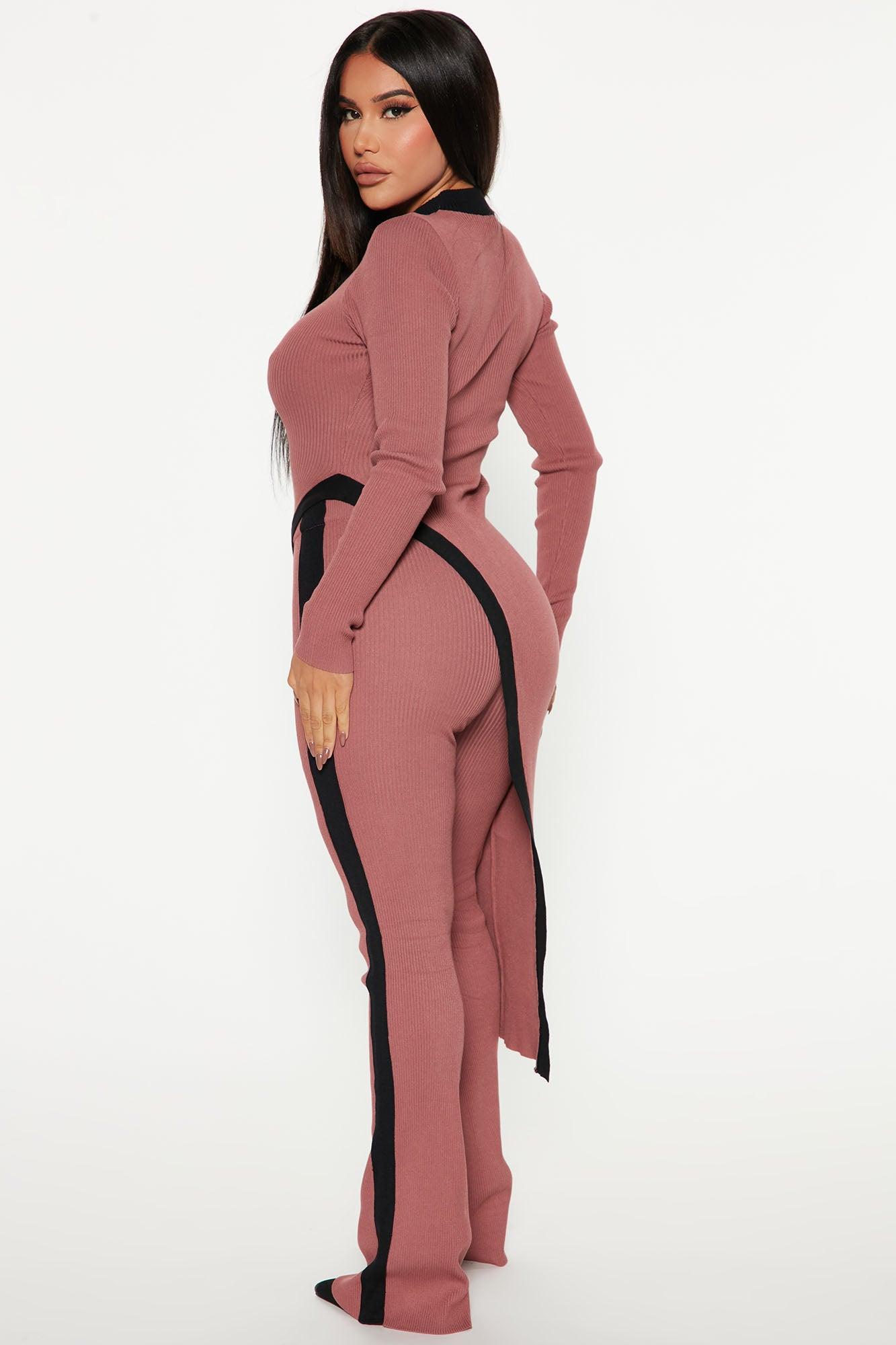 Skylar Sweater Pant Set - Mauve/combo Product Image
