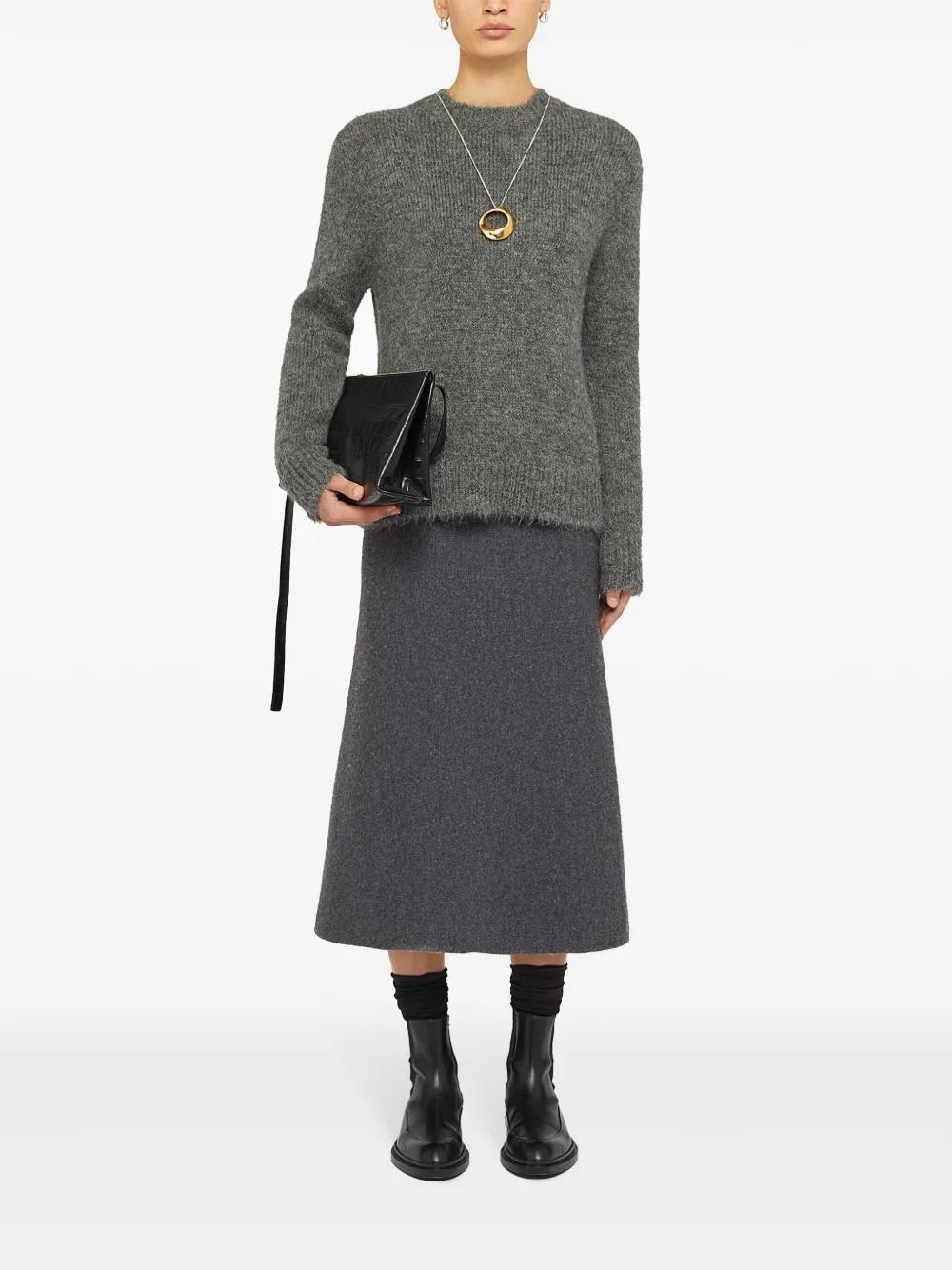 JIL SANDER Crew-neck Wool Jumper In Gris Product Image