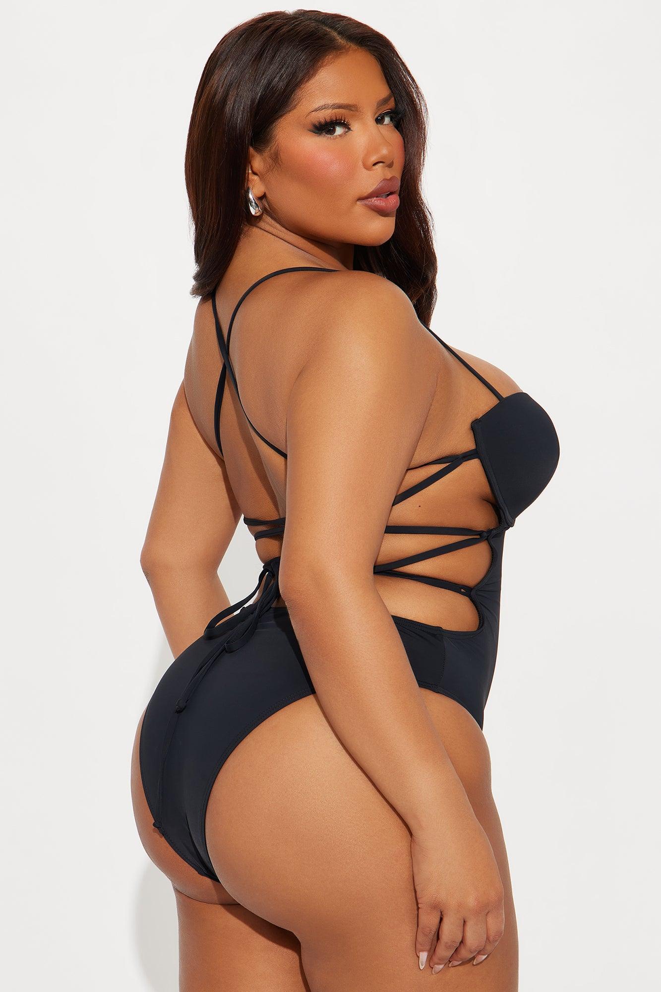 Villa Classic Strappy Underwire 1 Piece Swimsuit - Black Product Image
