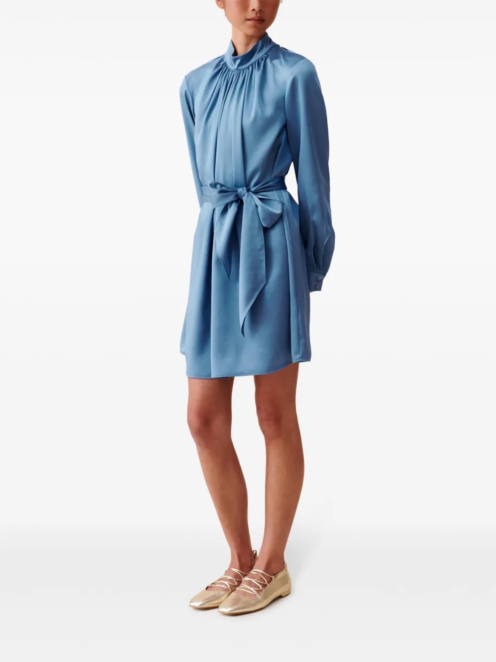 pussy-bow collar mini dress Product Image