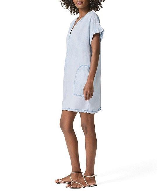 Splendid Lauren Knit V-Neck Short Sleeve A-Line Mini Dress Product Image