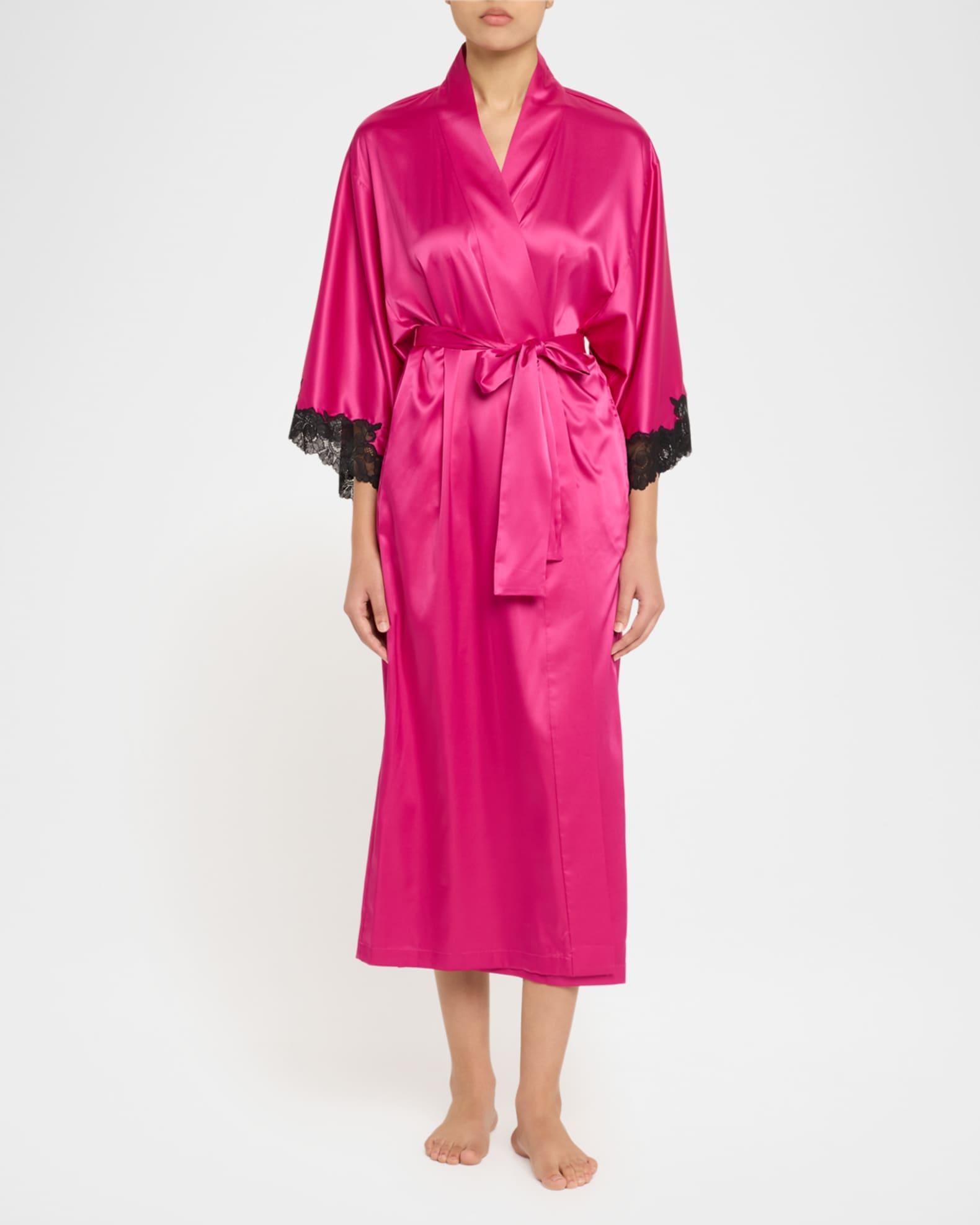 Peony Glamour Lace-Trim Robe Product Image