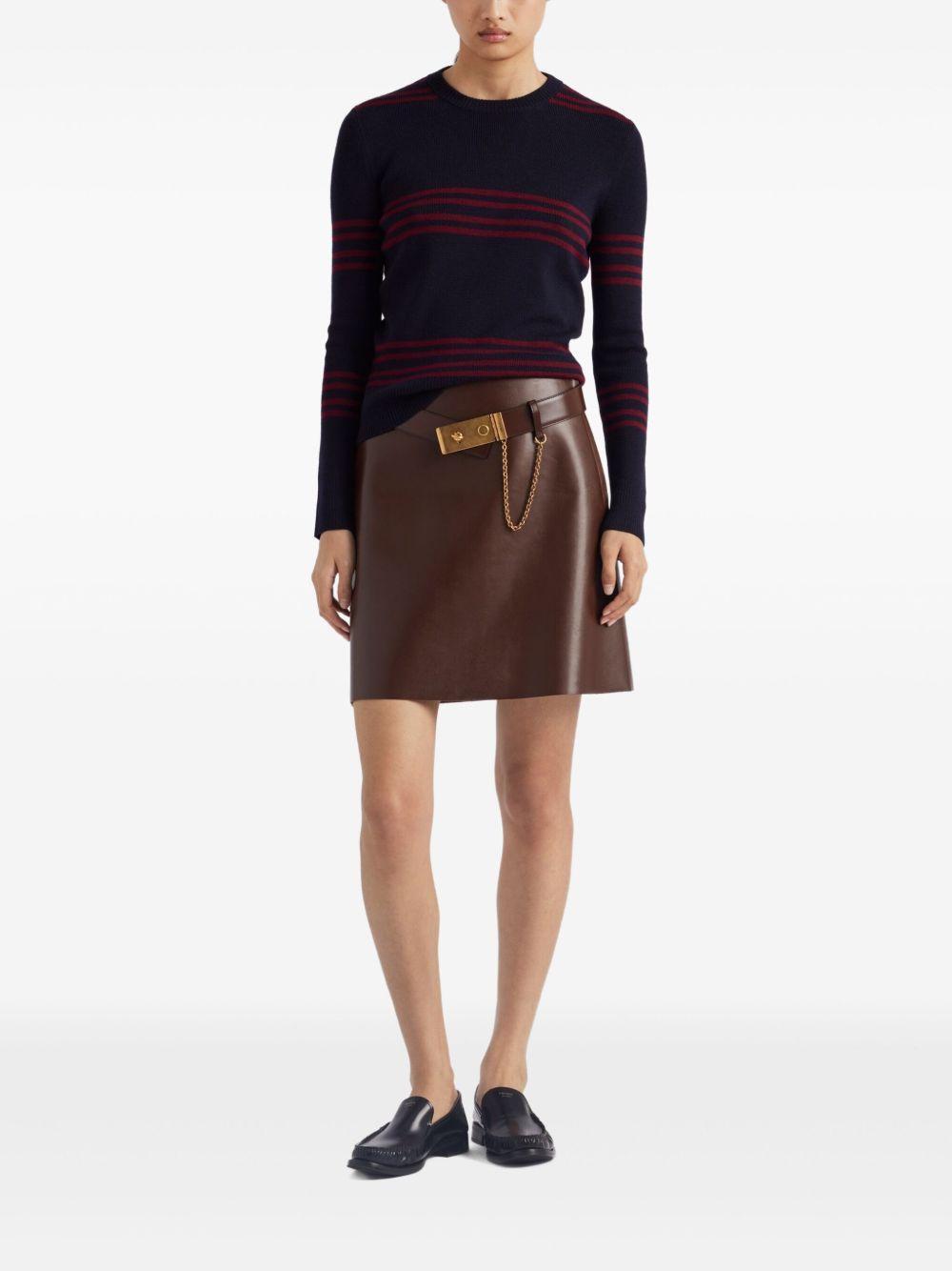 belted leather miniskirt Product Image