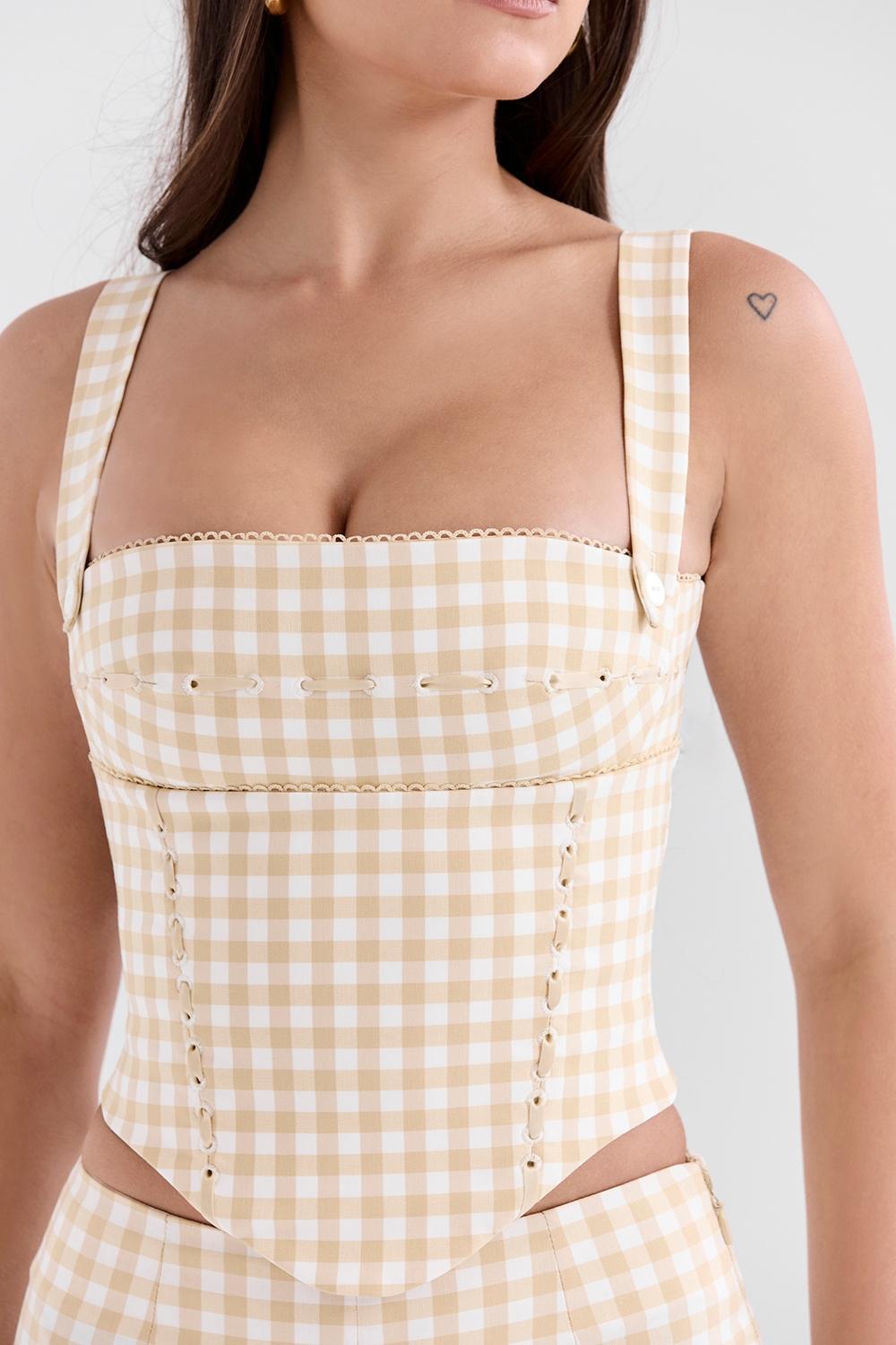 Lottie  gingerbread gingham corset Product Image
