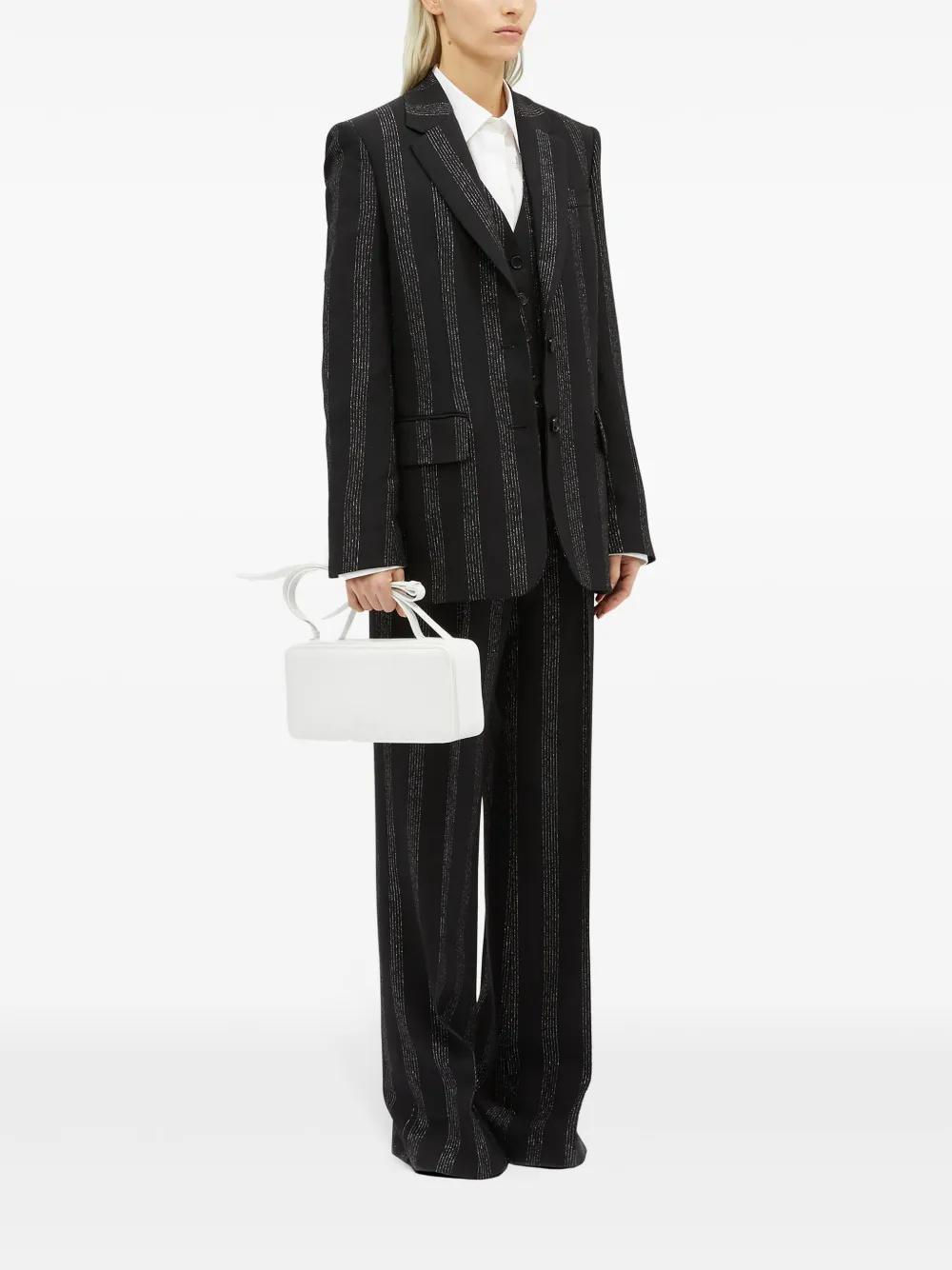 MSGM Striped Single-breasted Blazer In Nero Product Image