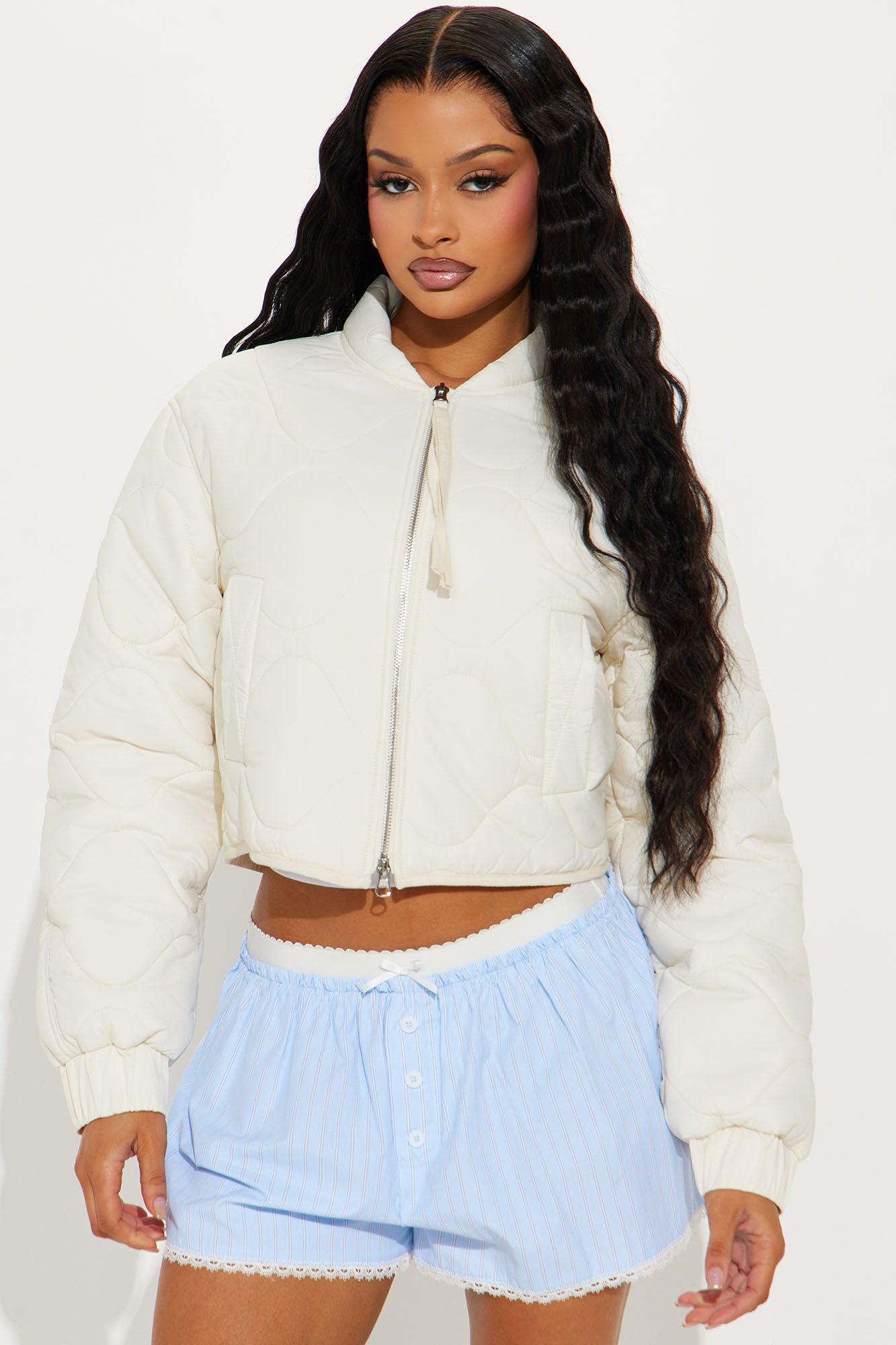 Up In The Lifts Lightweight Quilted Jacket - Cream Product Image