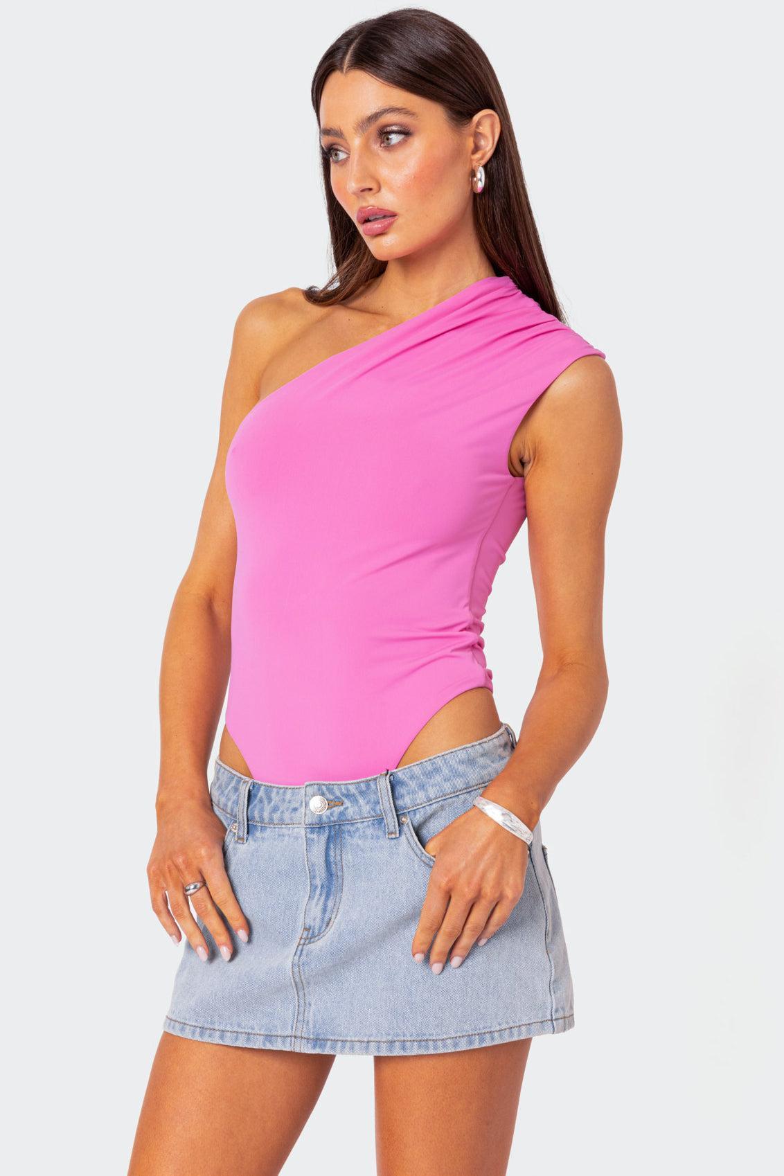 Tabby Gathered One Shoulder Bodysuit Product Image