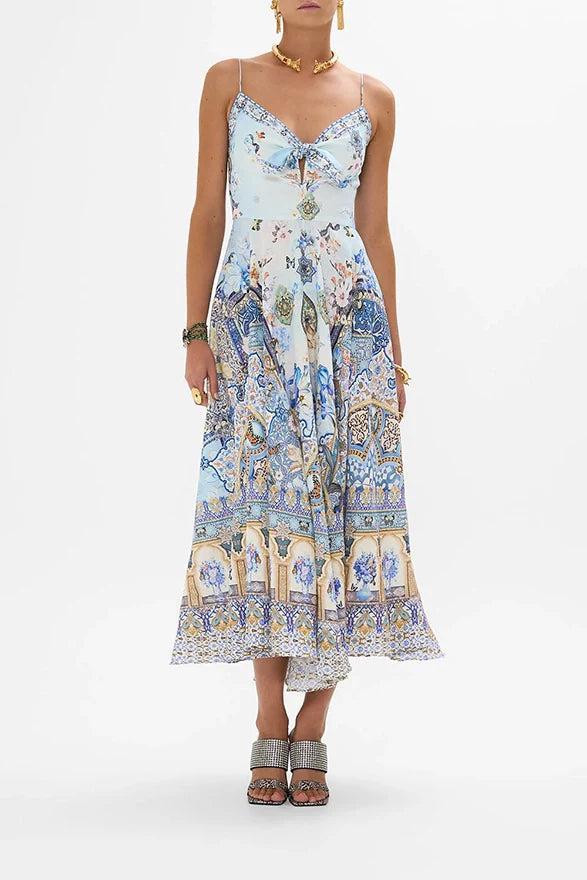 CAMILLA Long Dress With Tie Front Product Image