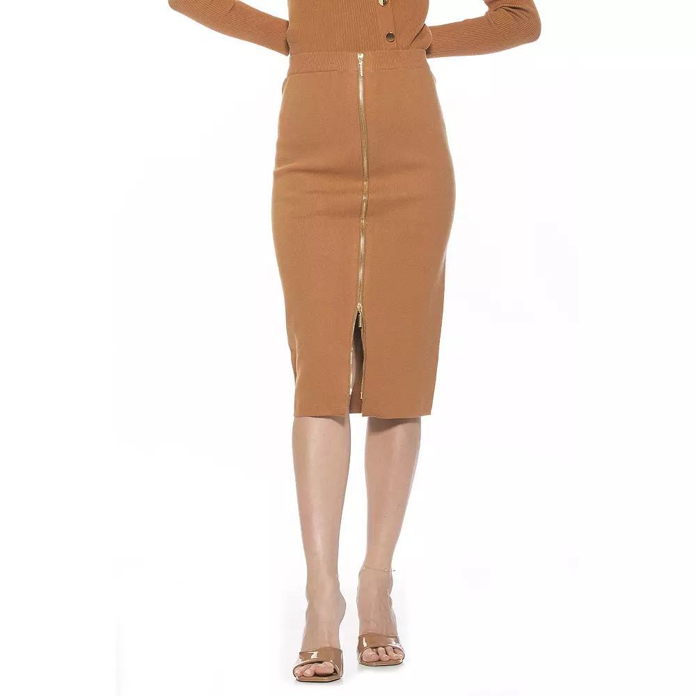 Women's ALEXIA ADMOR Ariana Midi Pencil Skirt, Size: Medium, Camel Product Image