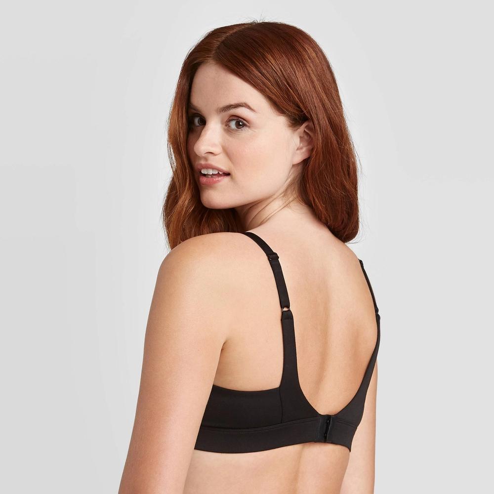 Womens Lightly Lined Wirefree Lounge Bra - Auden Black 36A: Recycled Polyester, Adjustable Strap, Medium Coverage Product Image