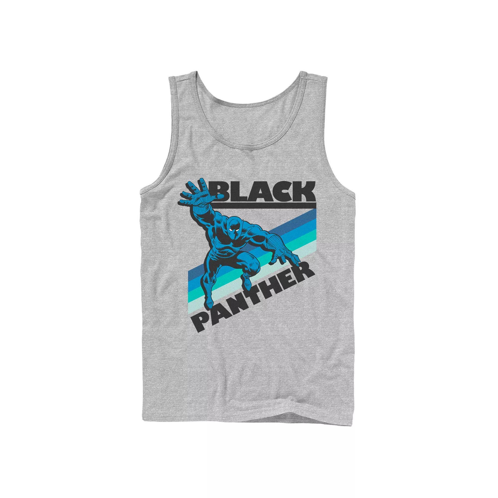 Mens Marvel Black Panther Retro Line Portrait Tank Top Athletic Grey Product Image