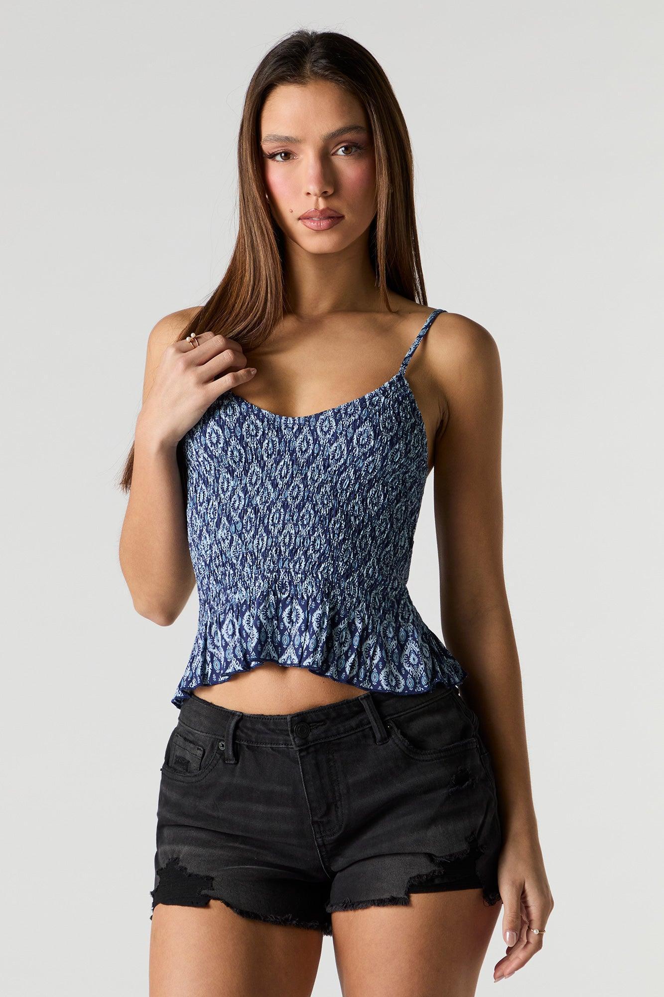 Smocked Peplum Cami Female Product Image