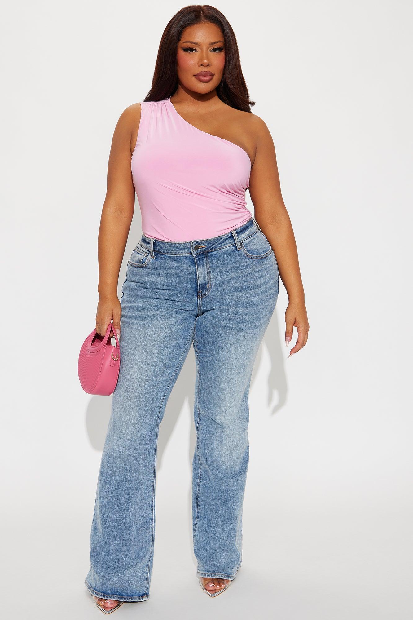 Living Proof One Shoulder Ruched Bodysuit - Pink Product Image