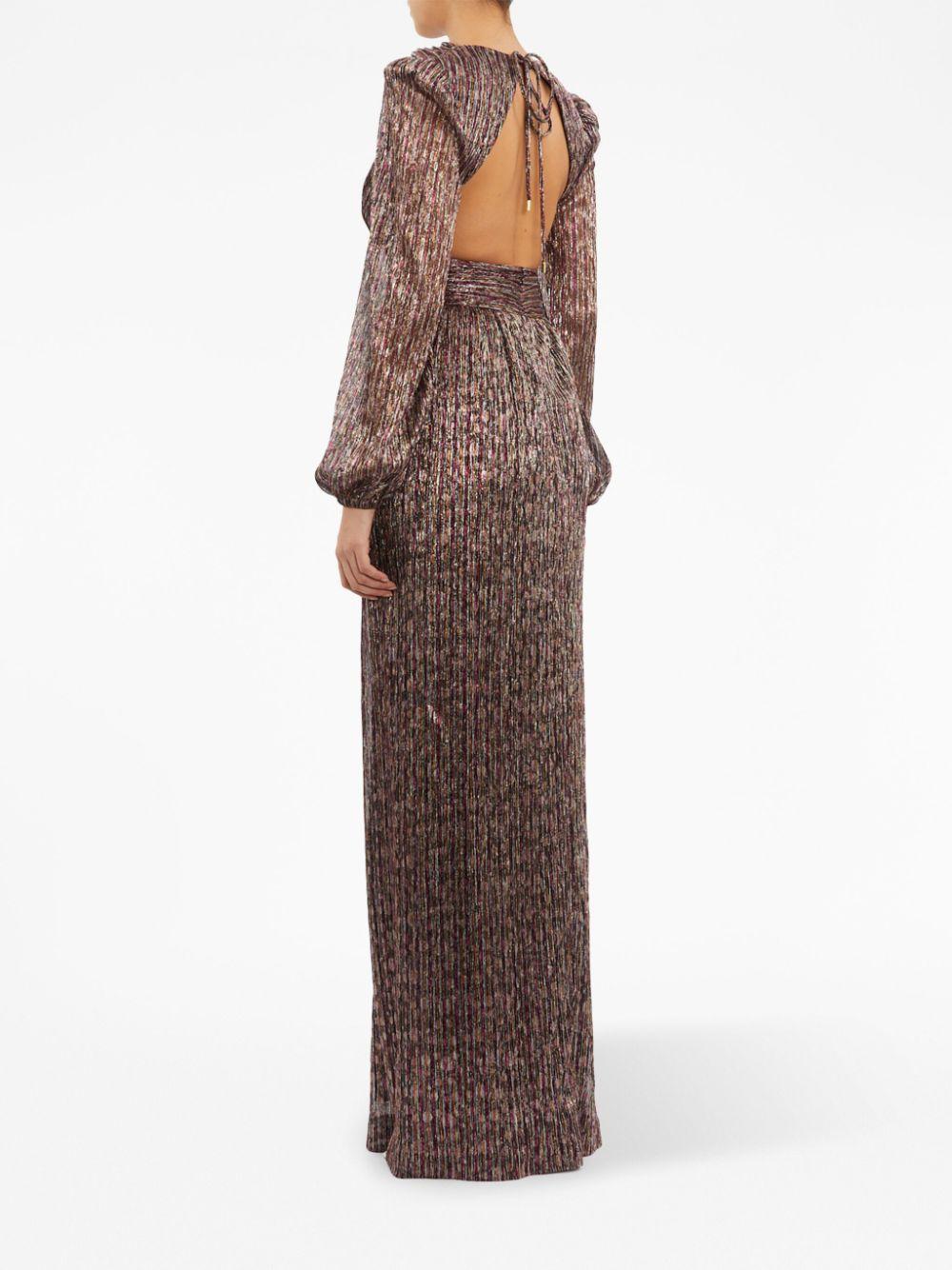 metallic plissé gown Product Image